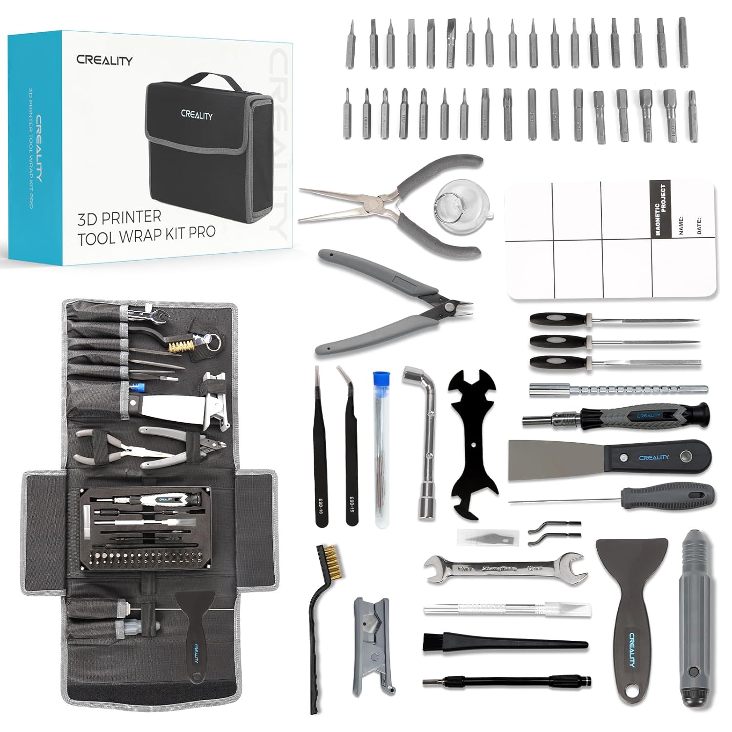 Creality 3D Print Tools Kit 74PCS Comprehensive 3D Printing Tools for 3D Printer...