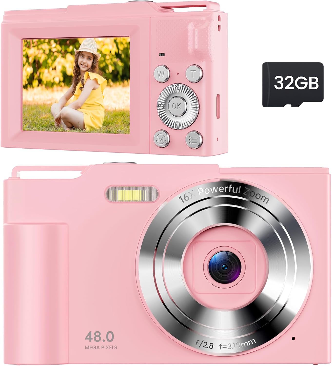Digital Camera for Kids: Pink Camera for Teens - Christmas Birthday Gifts for Gi...