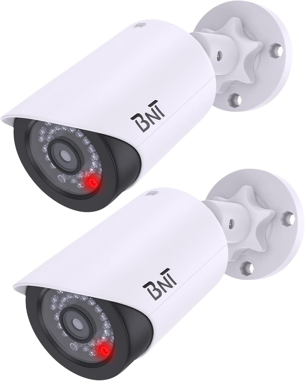 BNT Dummy Fake Security Camera, with One Red LED Light at Night, for Home and Bu...