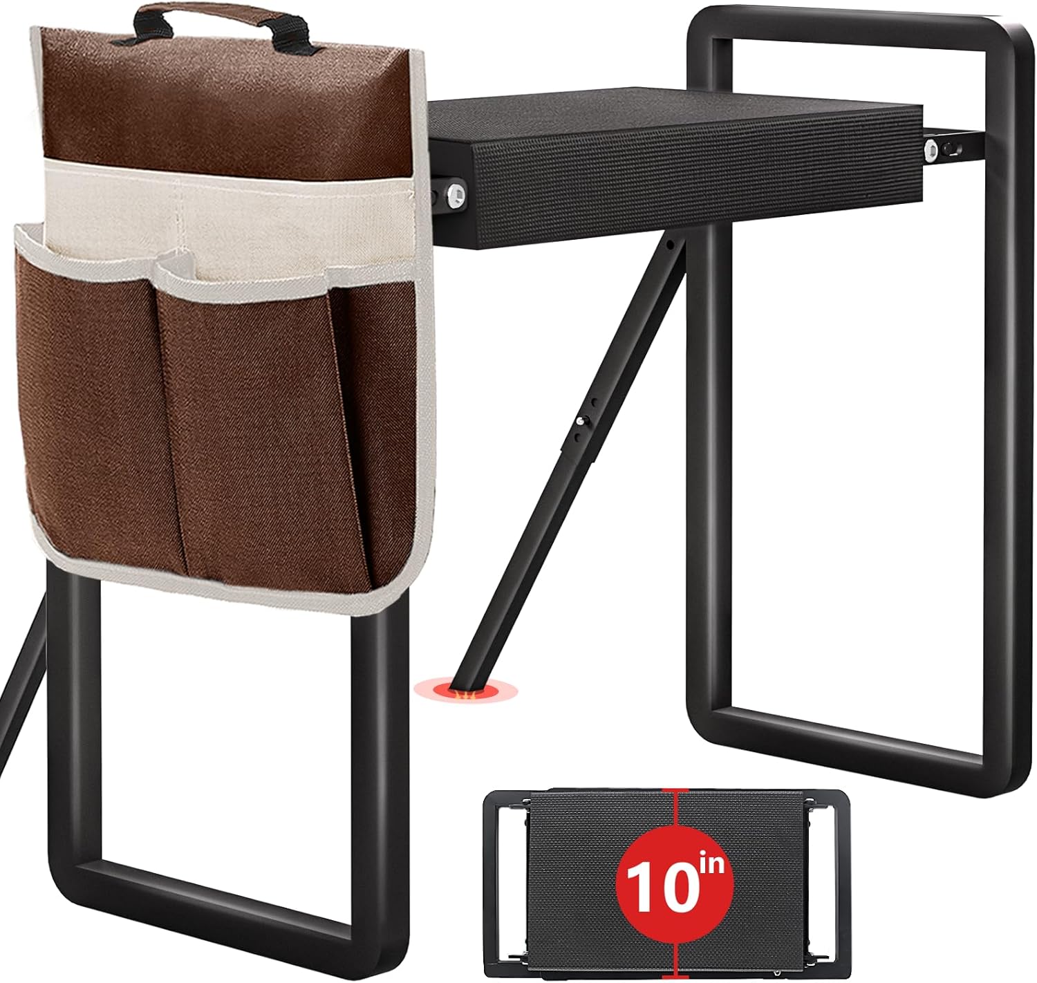 Onadak Foldable Garden Kneeler Seat with Handles & Tools Bag - Heavy Duty Foldab...