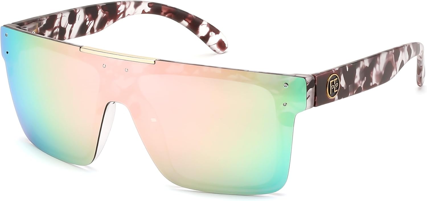 FEISEDY Men Women Sunglasses Polarized Oversized Square Vintage Cycling Running...