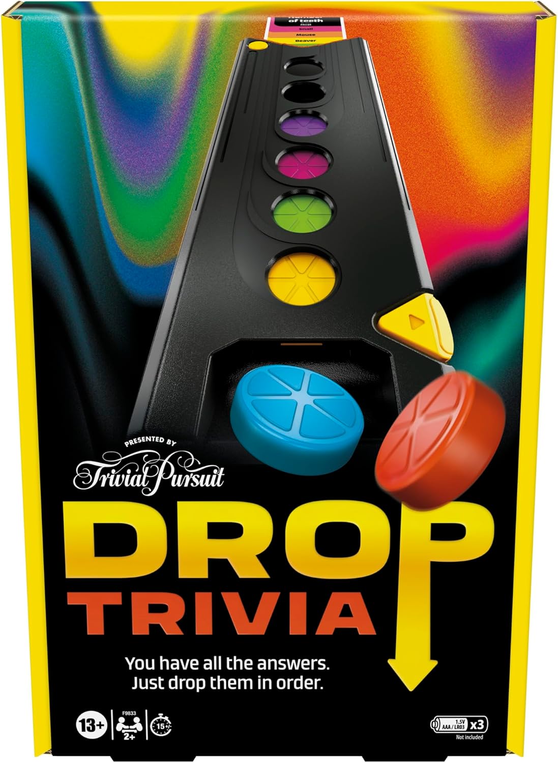 Hasbro Gaming Drop Trivia Electronic Board Game, Reimagined Classic for 2 Player...