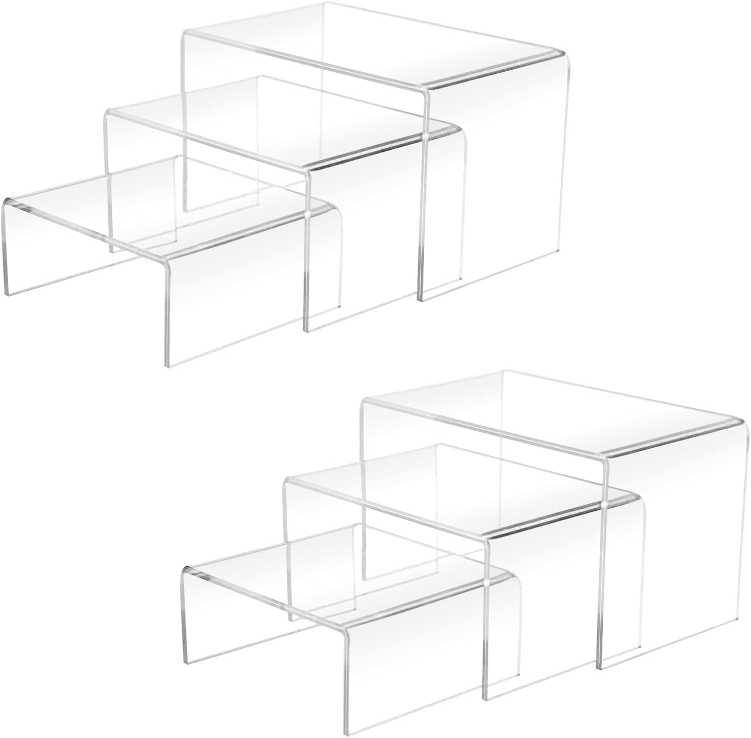 2 Sets Acrylic Display Risers(3",4",5") Clear Product Stand,Cupcakes Holder Dess...