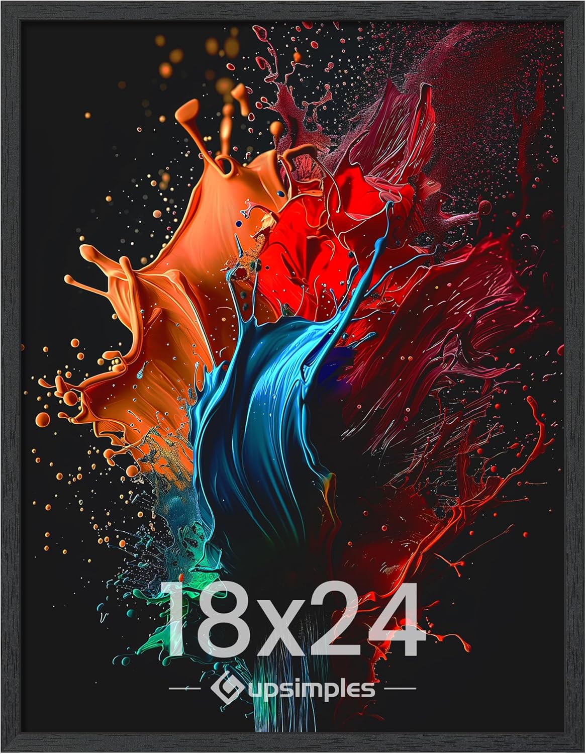 upsimples 18x24 Poster Frame, Wall Gallery Photo Frames with Engineered Wood, Bl...