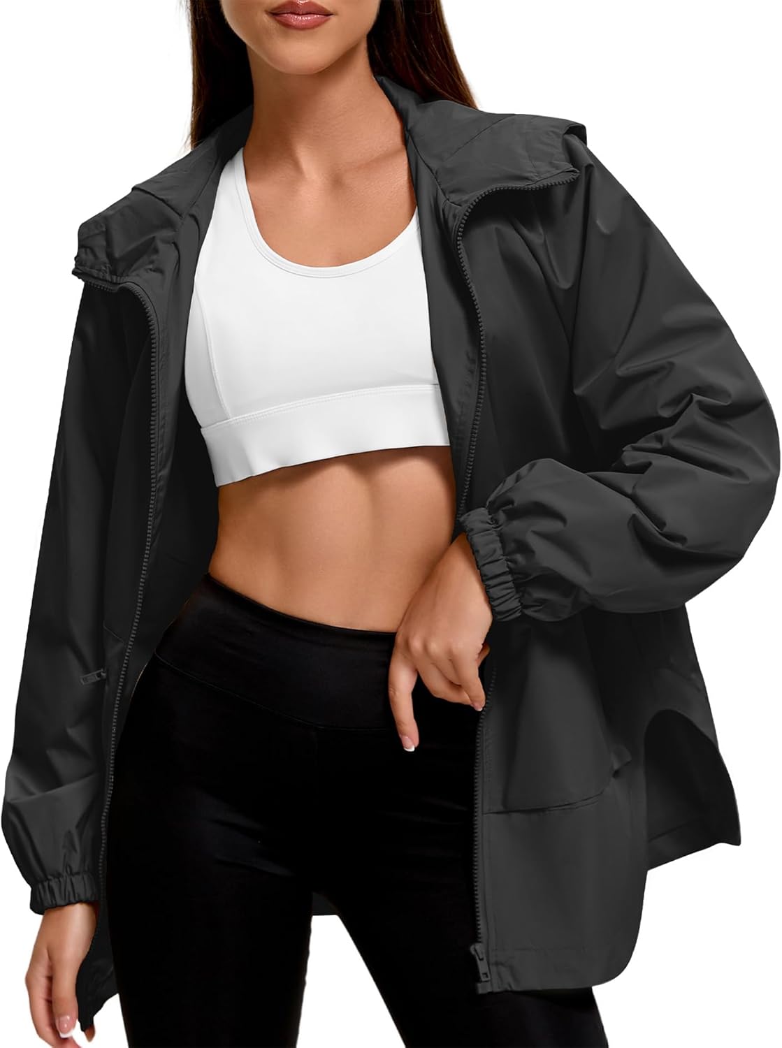 American Trends Women Rain Jacket with Hood Lightweight Rain Coats for Women Tre...