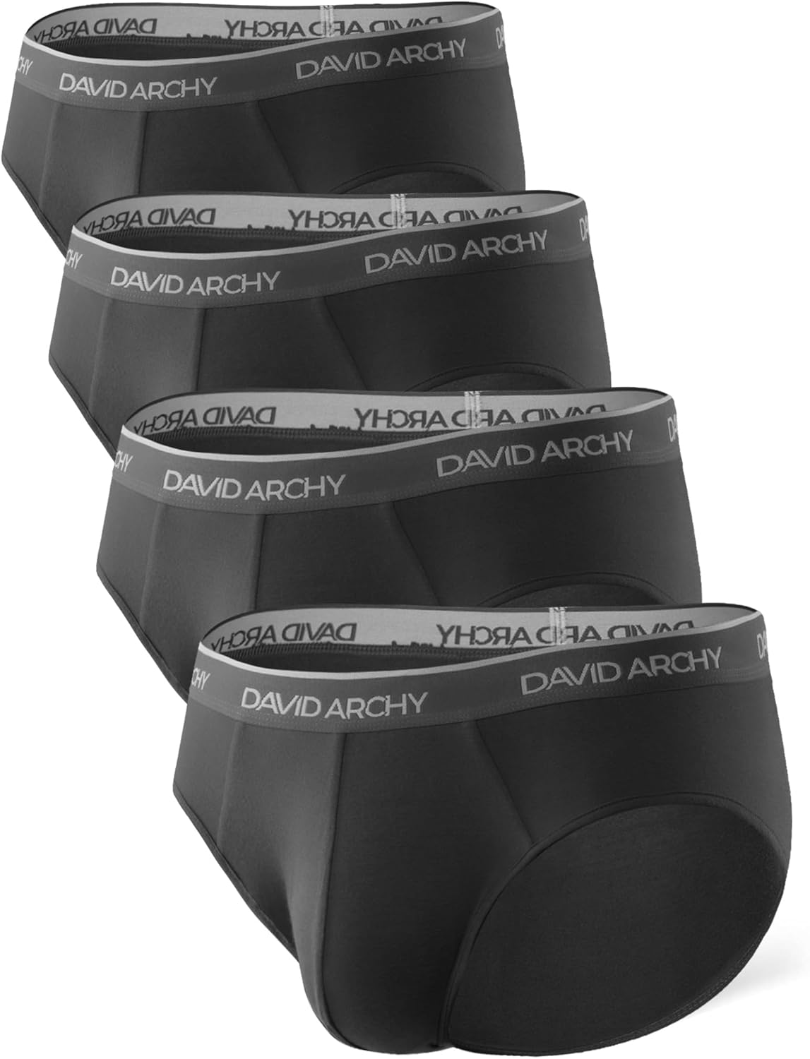 DAVID ARCHY Men's Briefs Rayon Made from Bamboo Underwear Comfort Fit Super Soft...