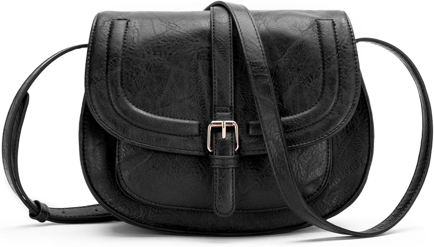 AFKOMST Crossbody Bag for Women Small Satchel and Shoulder Bag Vintage Saddle Ha...