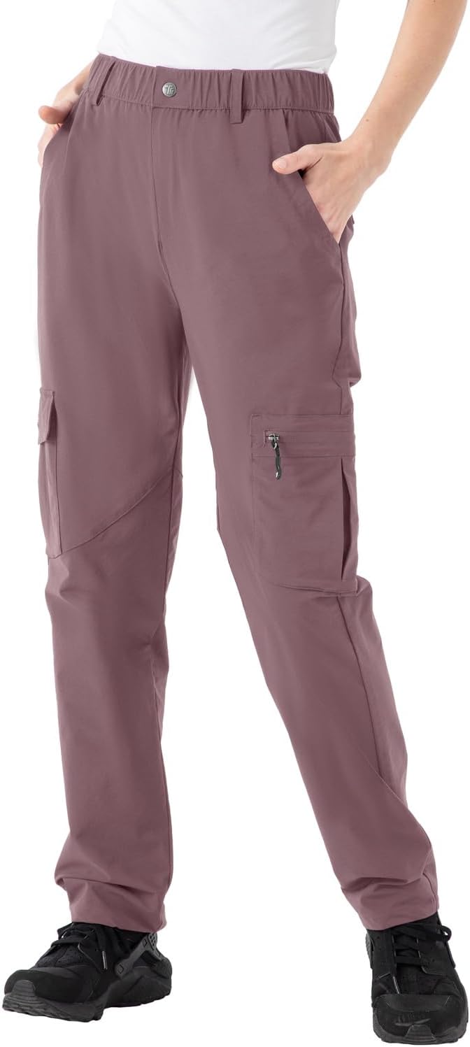 Rdruko Women's Hiking Cargo Pants Water-Resistant Quick Dry UPF 50+ Travel Campi...