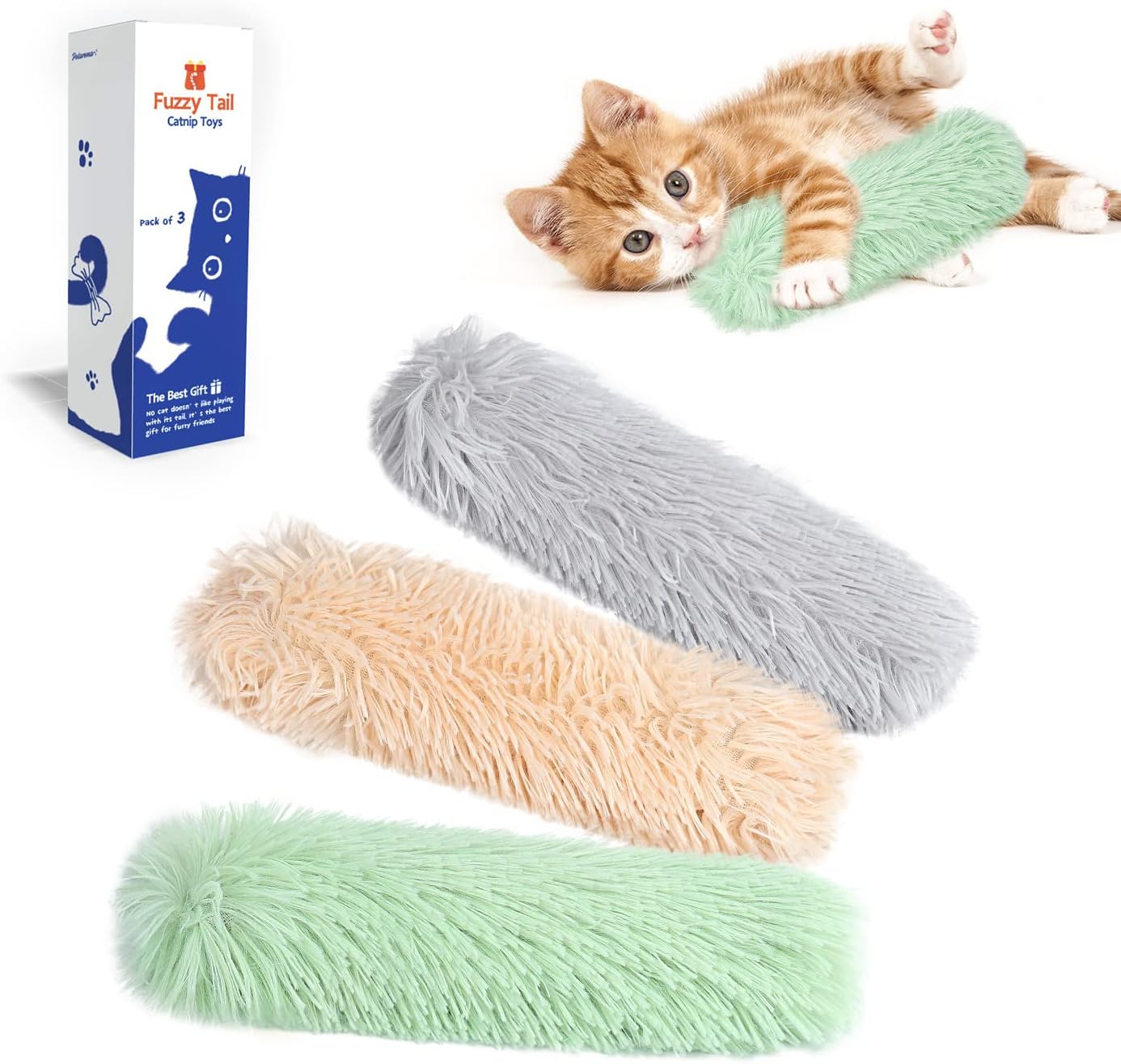 Potaroma Cat Toys Pillows, 3 Pack, Soft and Durable Crinkle Sound with Catnip In...
