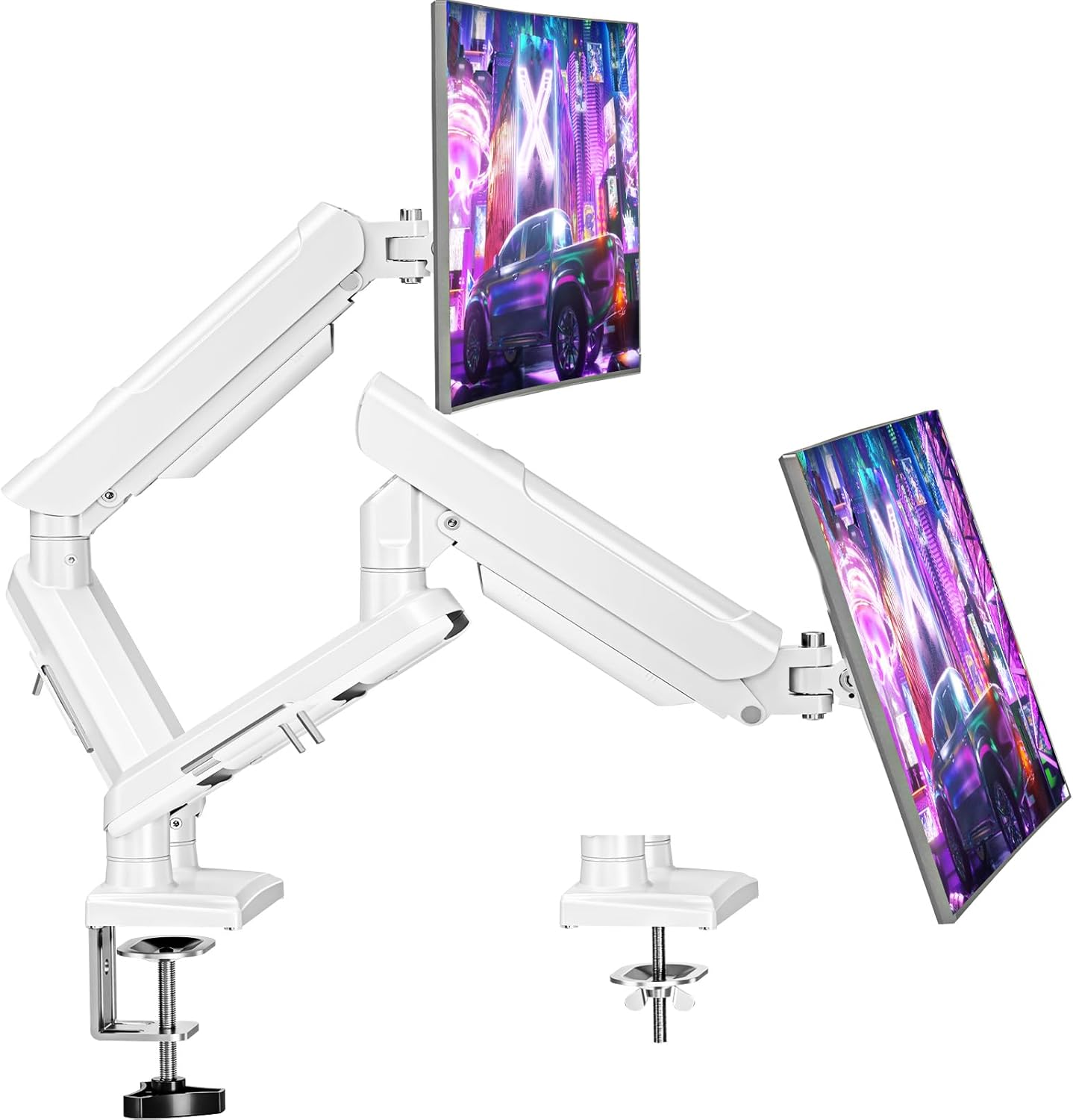 Dual Monitor Mount for 13-32 inch Screens, Gas Spring Monitor Stand for 2 Monito...