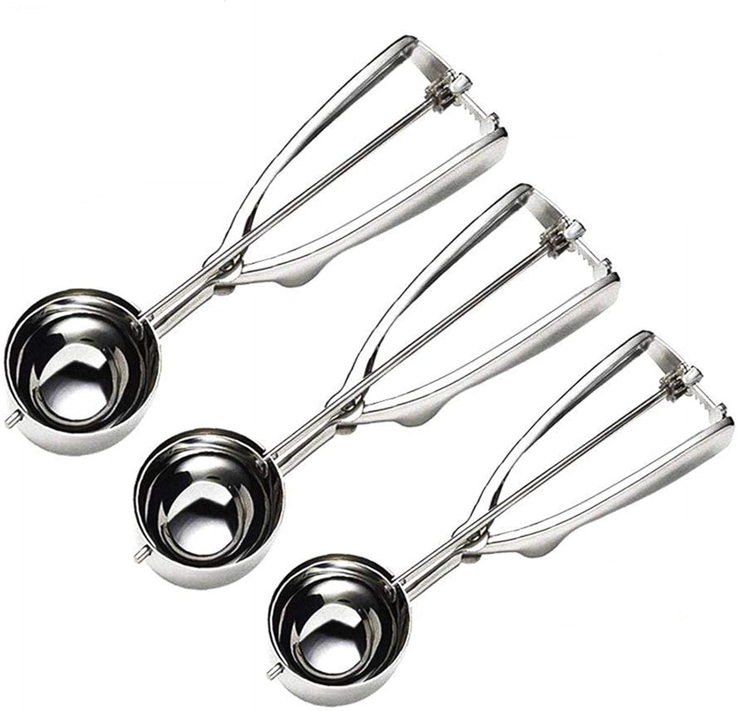 FUKTSYSM Ice Cream Scoop - Ice Cream Scoop Set, 3 Pcs Stainless Steel Ice Cream...