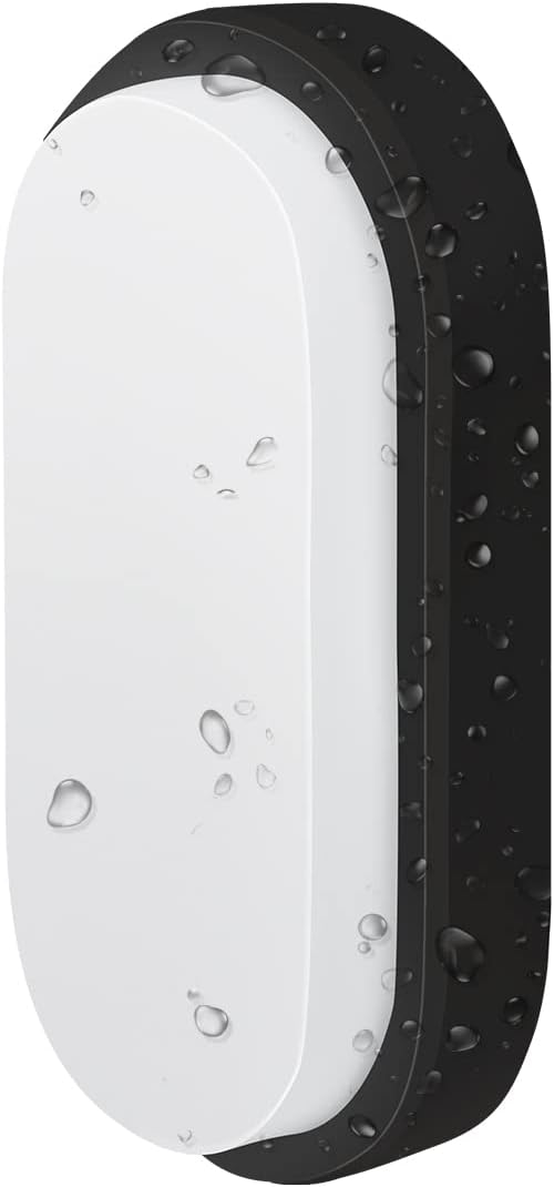 ANWIO 14W Outside Black Led Oval Bulkhead Light,Ip54 Waterproofled Porch Sconce...