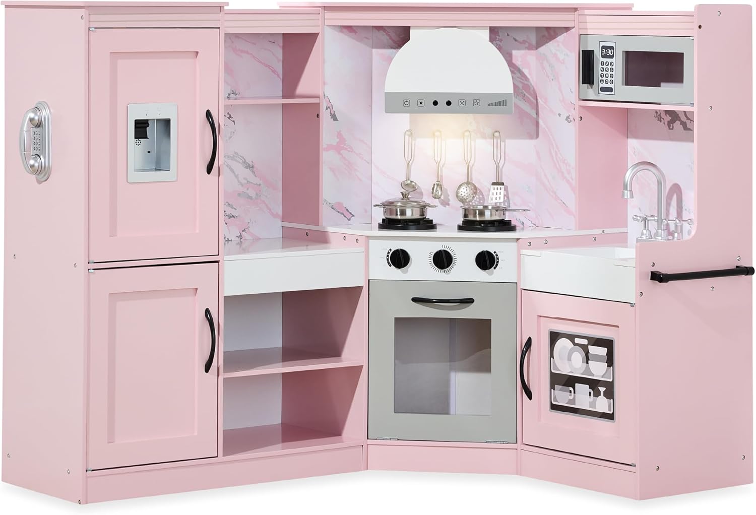 Best Choice Products Pretend Play Corner Kitchen, Ultimate Interactive Wooden Ki...