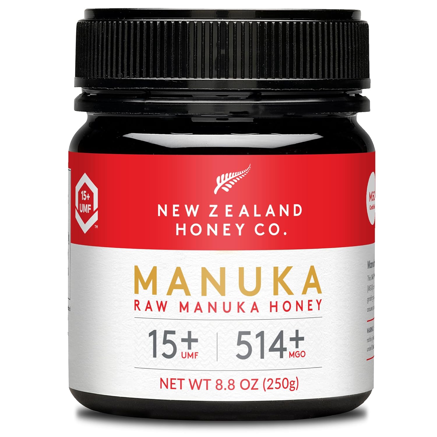 New Zealand Honey Co. Raw Manuka Honey UMF 15+ | MGO 514+, UMF Certified / 8.8oz...