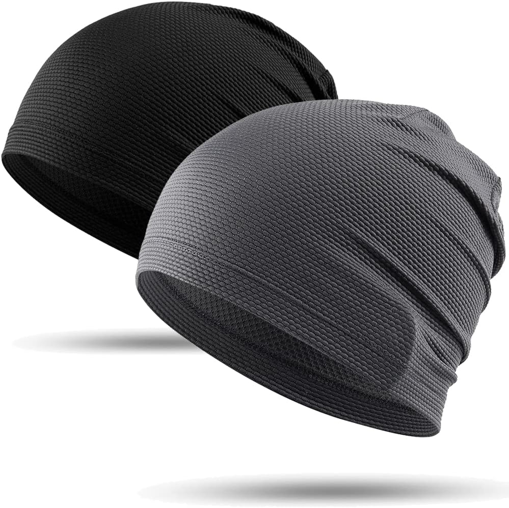 WTACTFUL 2 Pack - Running Cap, Skull Caps Fashion Breathable Slouchy Beanie Bicy...