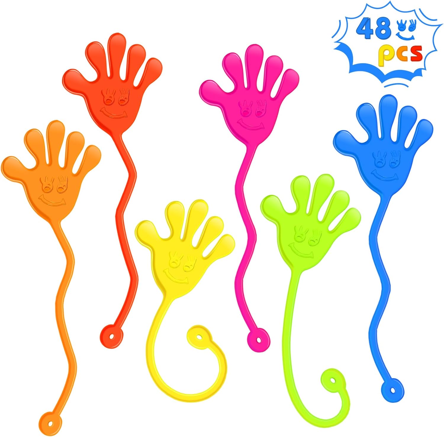 Sticky Hands Bulk 48 PCS Party Favors for Kids 4-8 8-12 Stretchy Sticky Hand Toy...