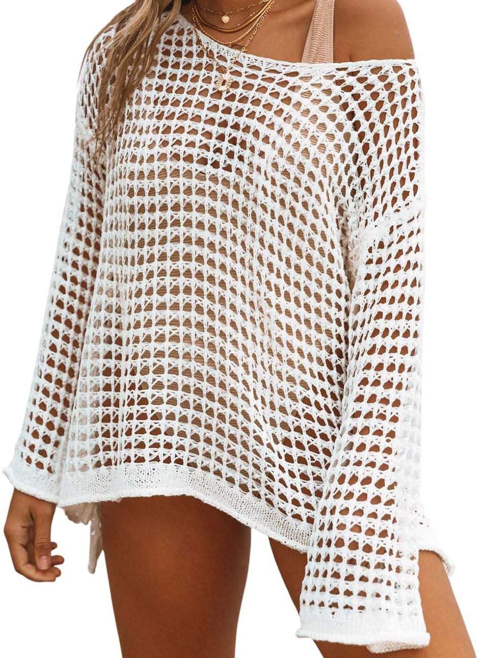 Bsubseach Crochet Cover Ups for Women Sexy Hollow Out Swim Cover Up Knit Summer...