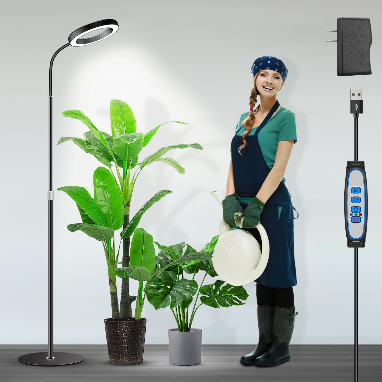 Garpsen Grow Lights for Indoor Plants, Full Spectrum LED Floor Plant Light with...