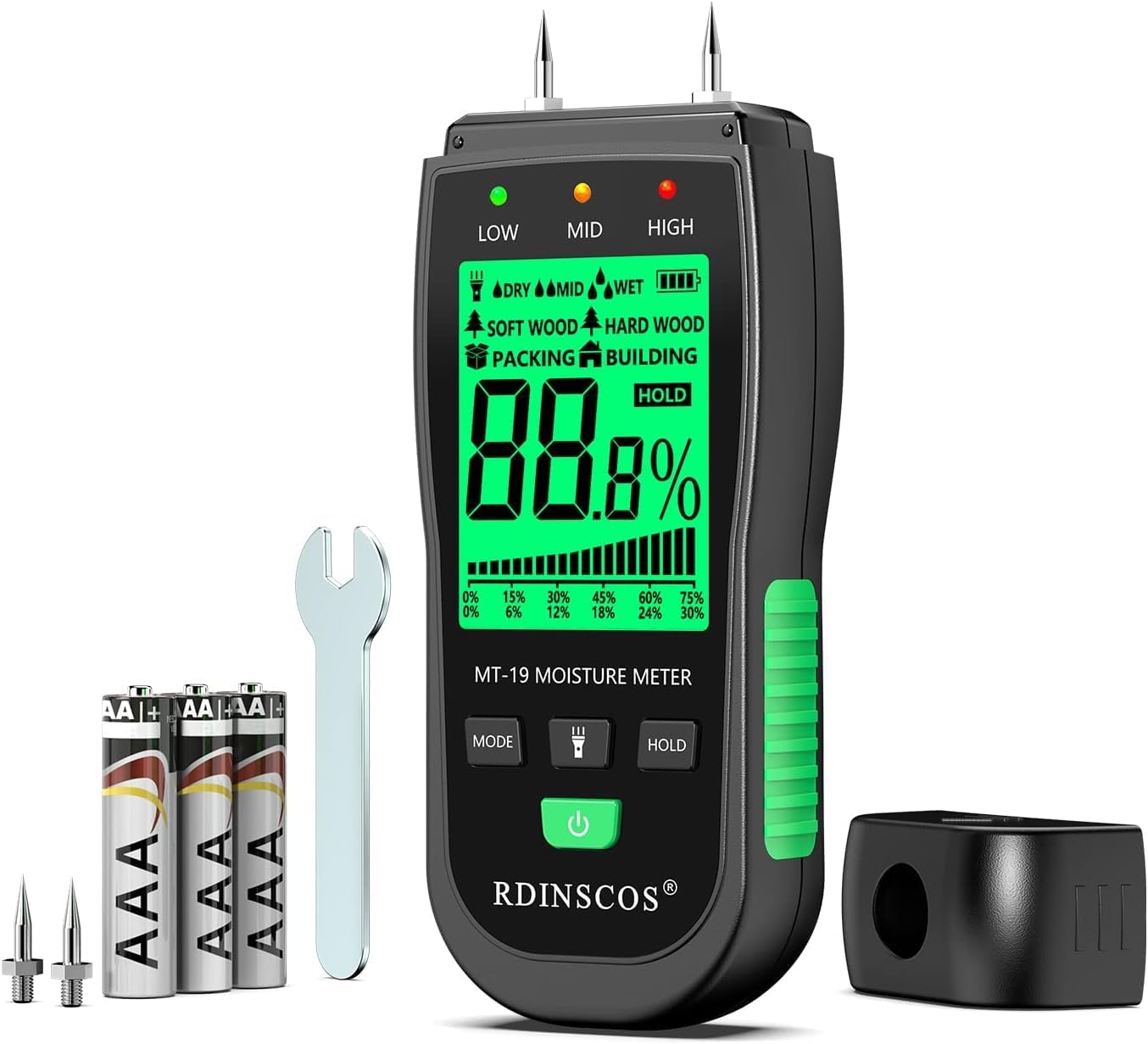 RDINSCOS Wood Moisture Meter Damp Meter for Firewo...