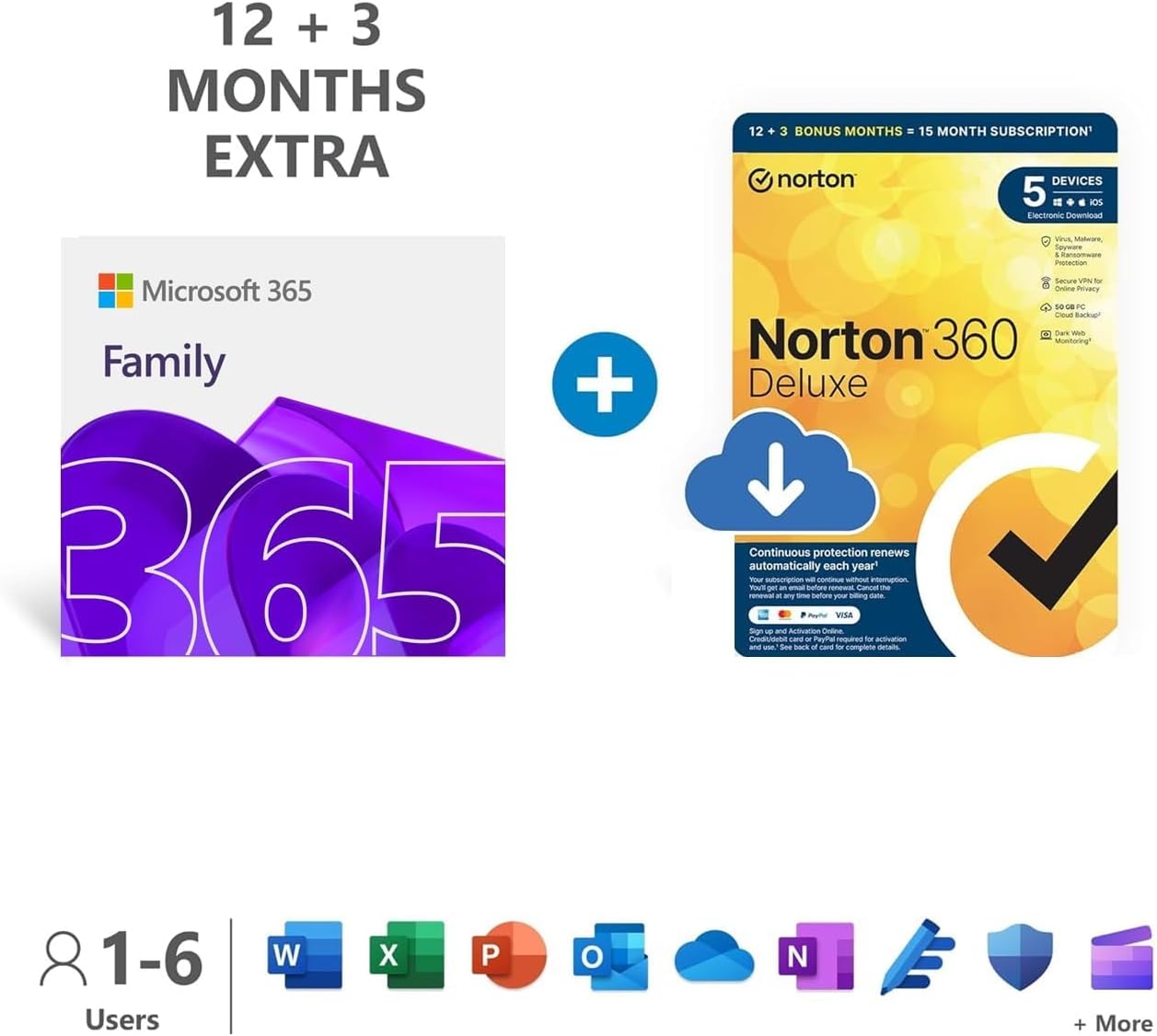 Microsoft 365 Family | 15 month subscription | up to 6 people | up to 6TB OneDri...