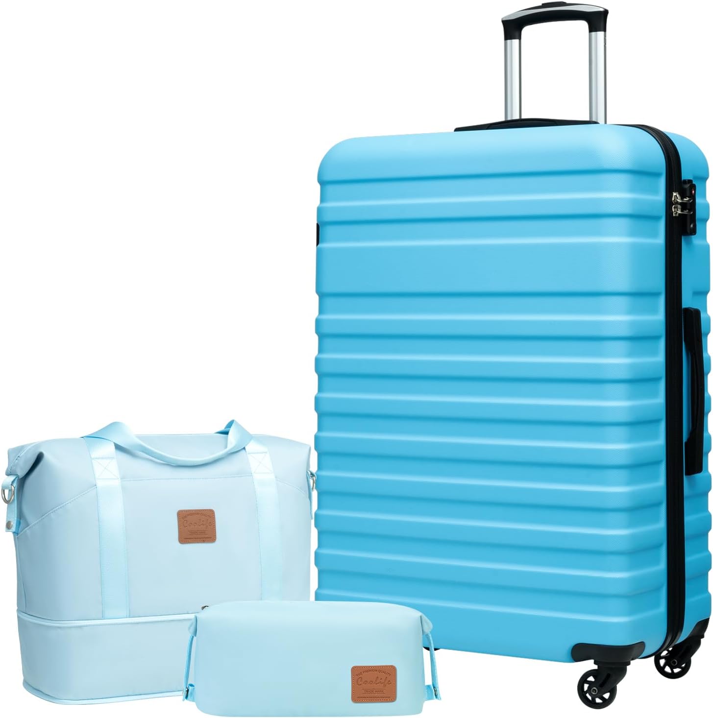 COOLIFE Suitcase Trolley Carry On Hand Cabin Luggage Hard Shell Travel Bag Light...