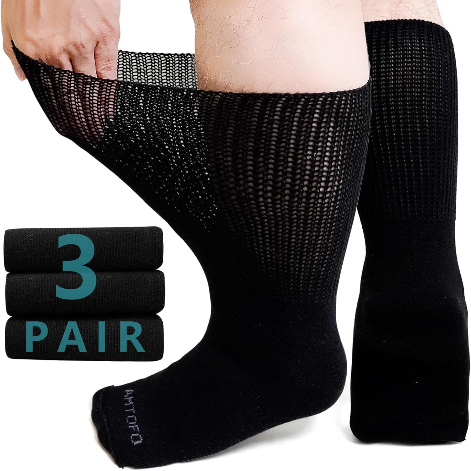ZFSOCK Diabetic Socks for Men Extra Wide Soft Top for Swollen Feet Ankles Leg Ho...