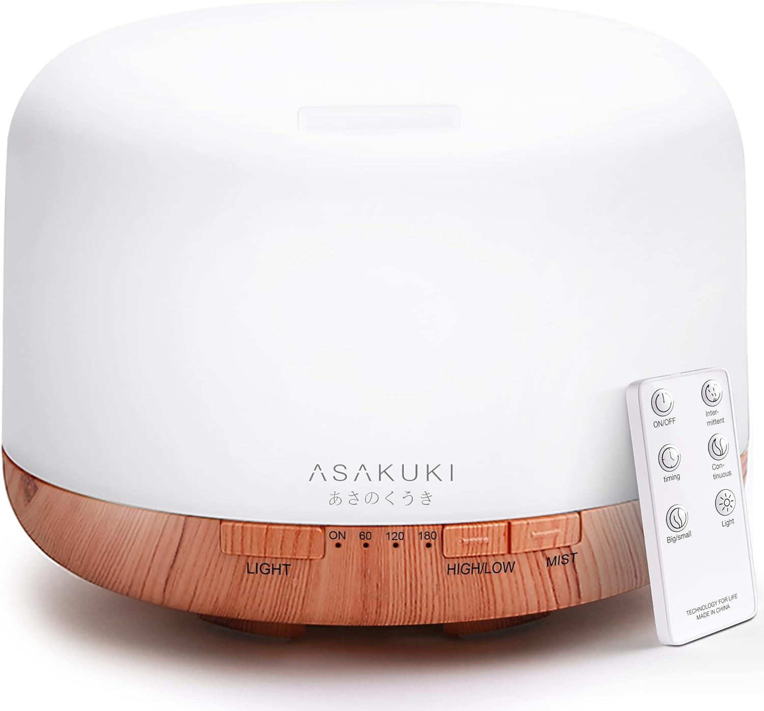 ASAKUKI Essential Oil Diffuser 500ML, Diffusers for Home with Remote Control, 5...