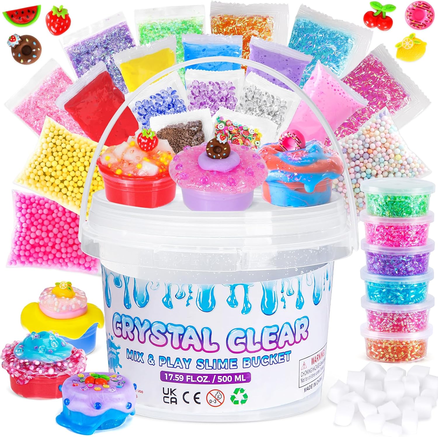 Highttoy Slime Making Kit, Crystal Clear Slime, 17 FL OZ Premade Slime, Slime Mi...