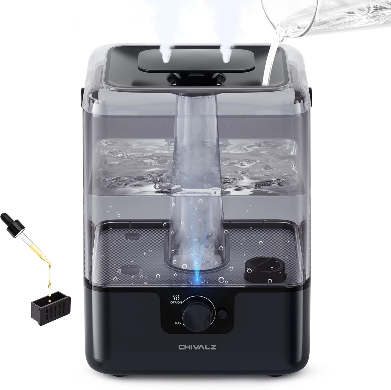 6L Humidifiers for Bedroom Large Room Home, CHIVALZ Cool Mist Top Fill Humidifie...