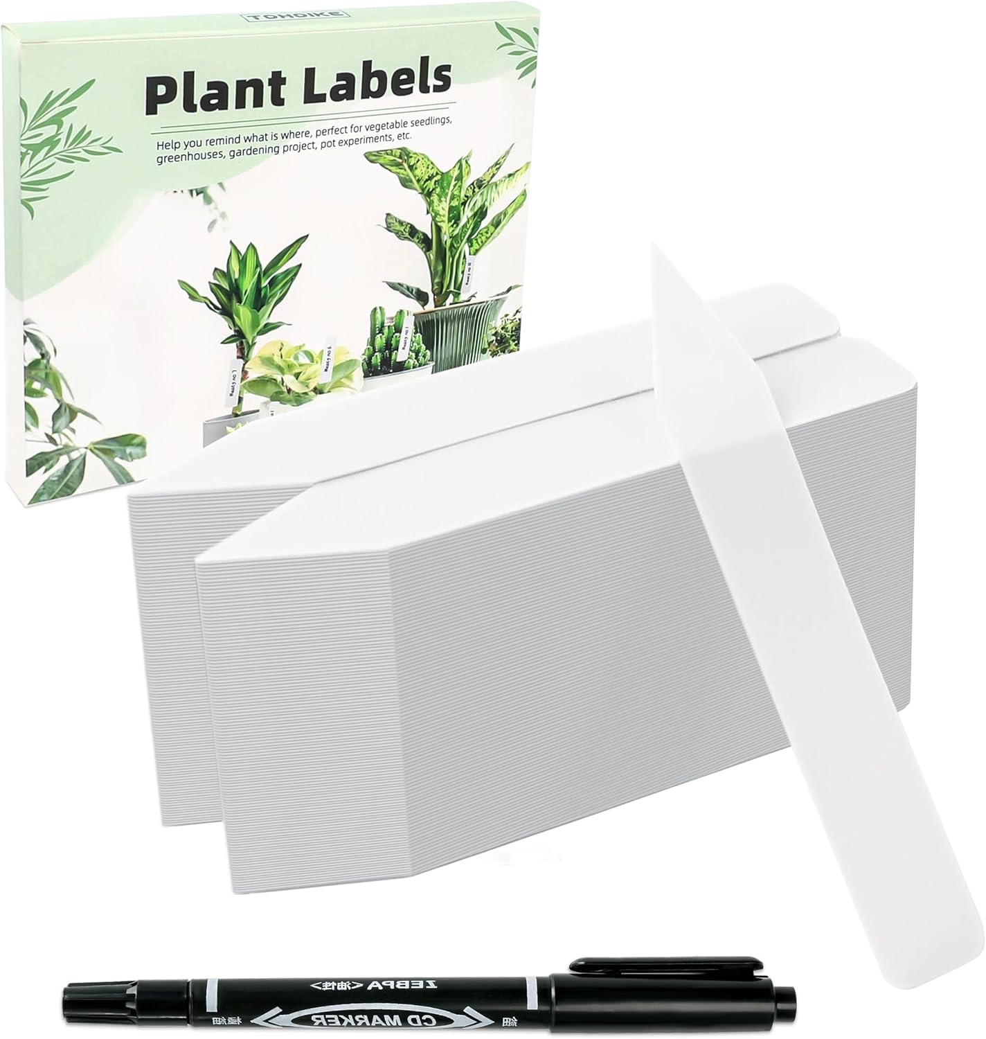 Plant Labels 4 Inch 200Pcs Plastic Plant Name Tags for Seedlings Garden Labels M...