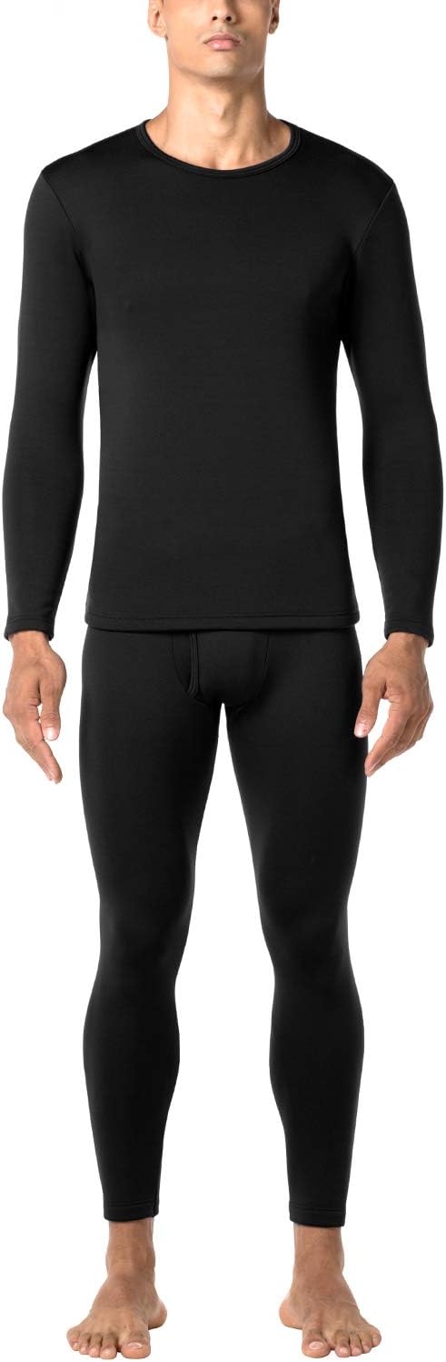 LAPASA Men's Fleece Lined Thermal Underwear Set, Light/Mid/Heavyweight Warm Long...
