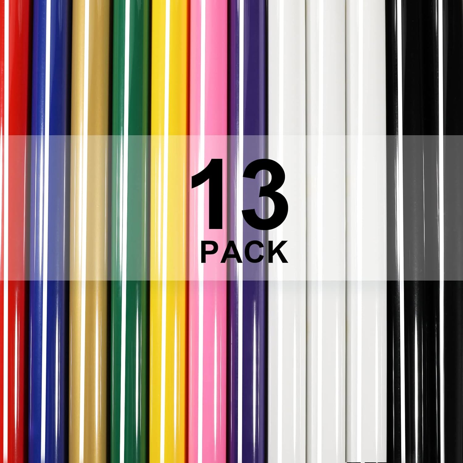 XSEINO HTV Heat Transfer Vinyl for T-Shirts 12"x10" -13Pack Perfect Iron On Viny...