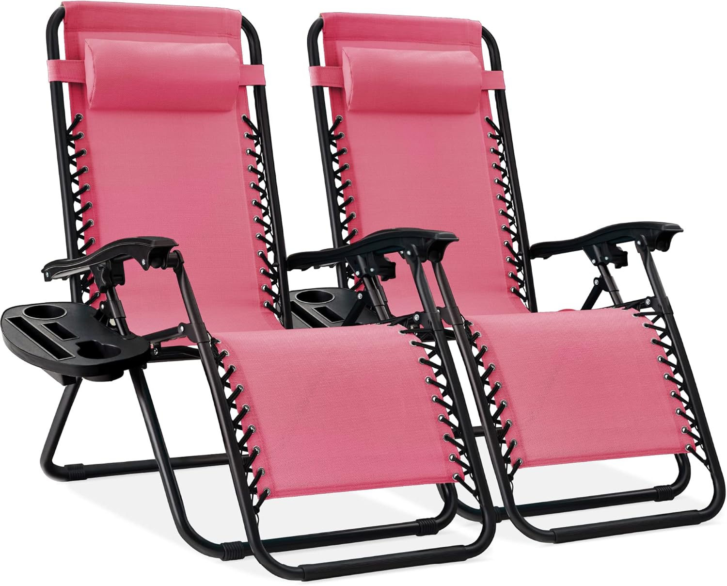 Best Choice Products Set of 2 Adjustable Steel Mesh Zero Gravity Lounge Chair Re...