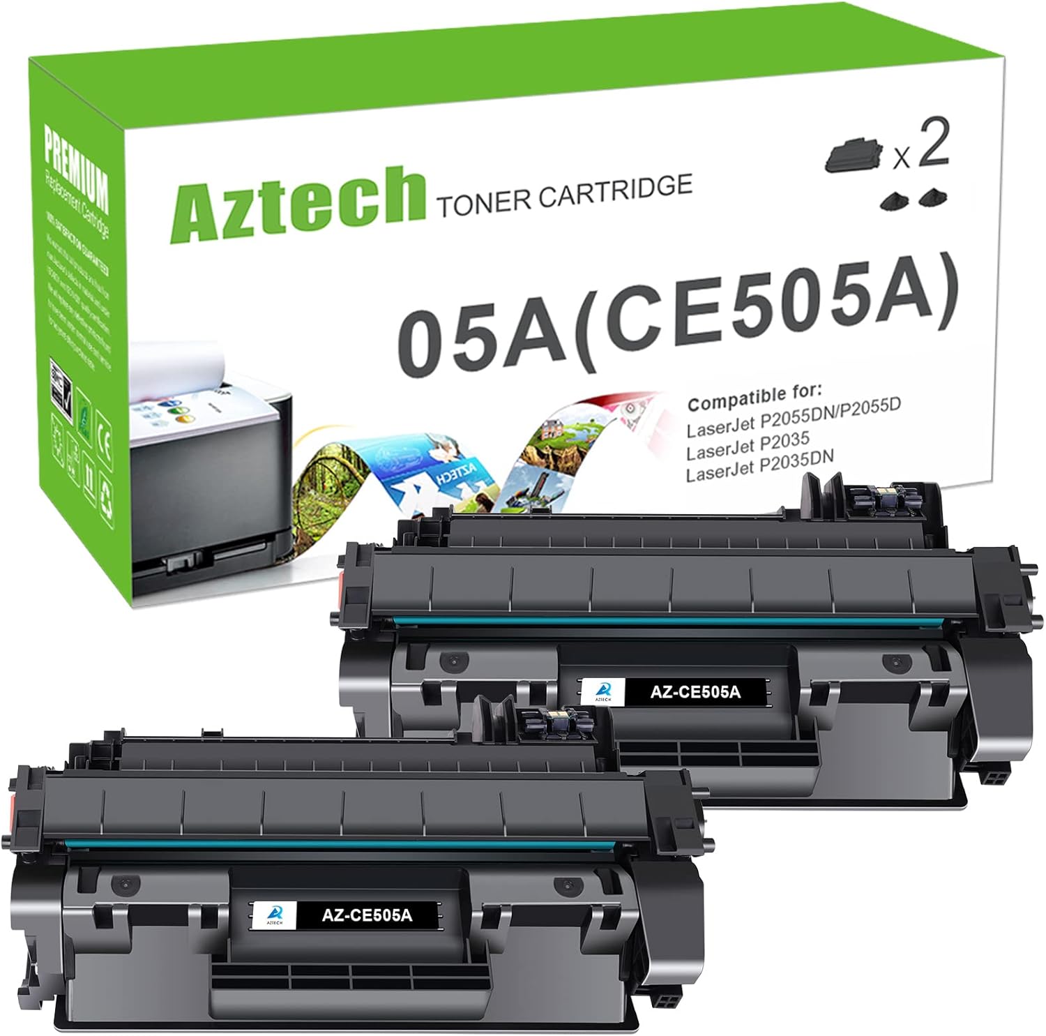 Aztech Compatible Toner Cartridge Replacement for HP CE505A 05A for HP P2035 P20...