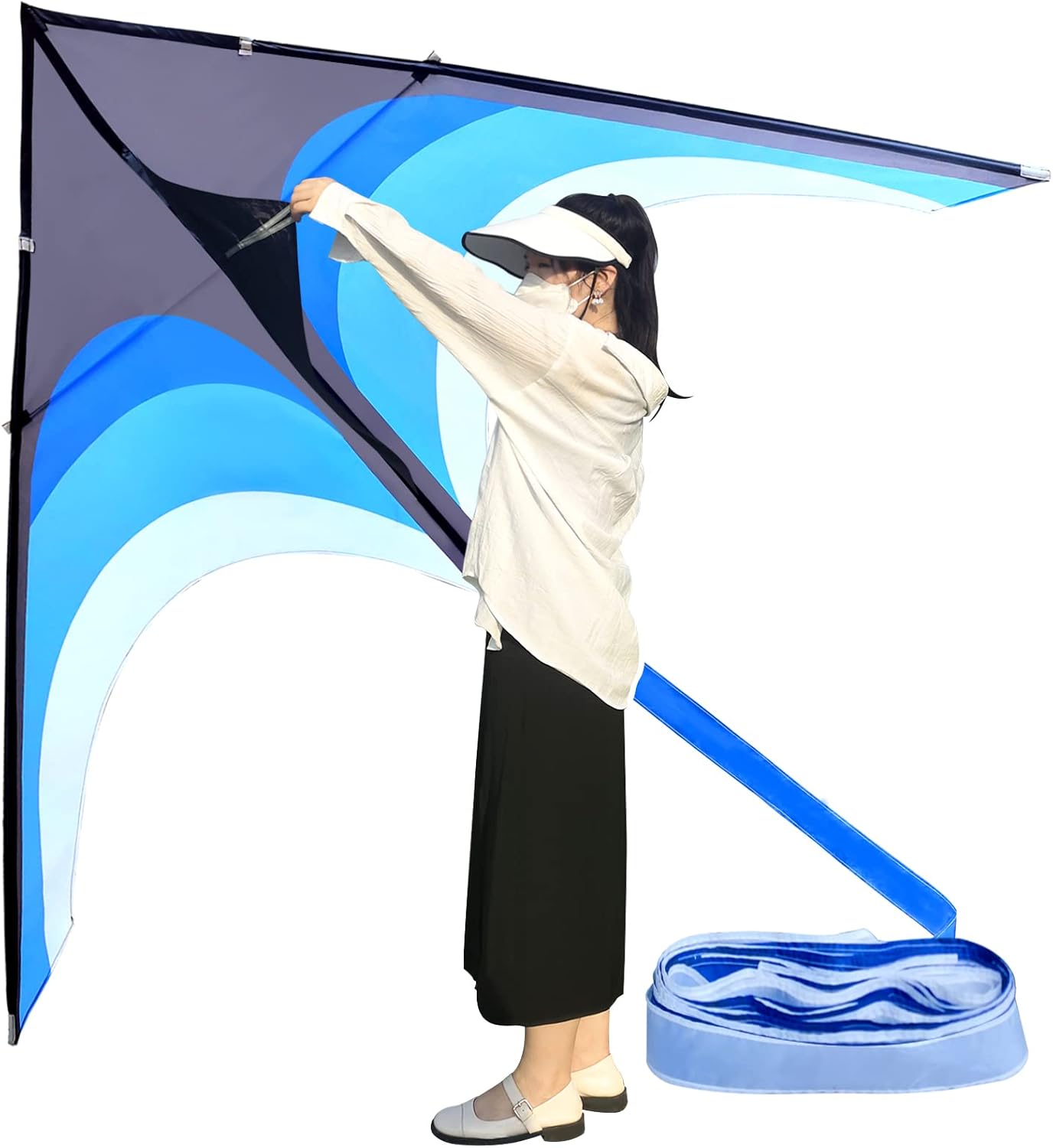 Delta Kite for Kids & Adults Easy to Fly Large, The Easiest Single Line Beach Ki...