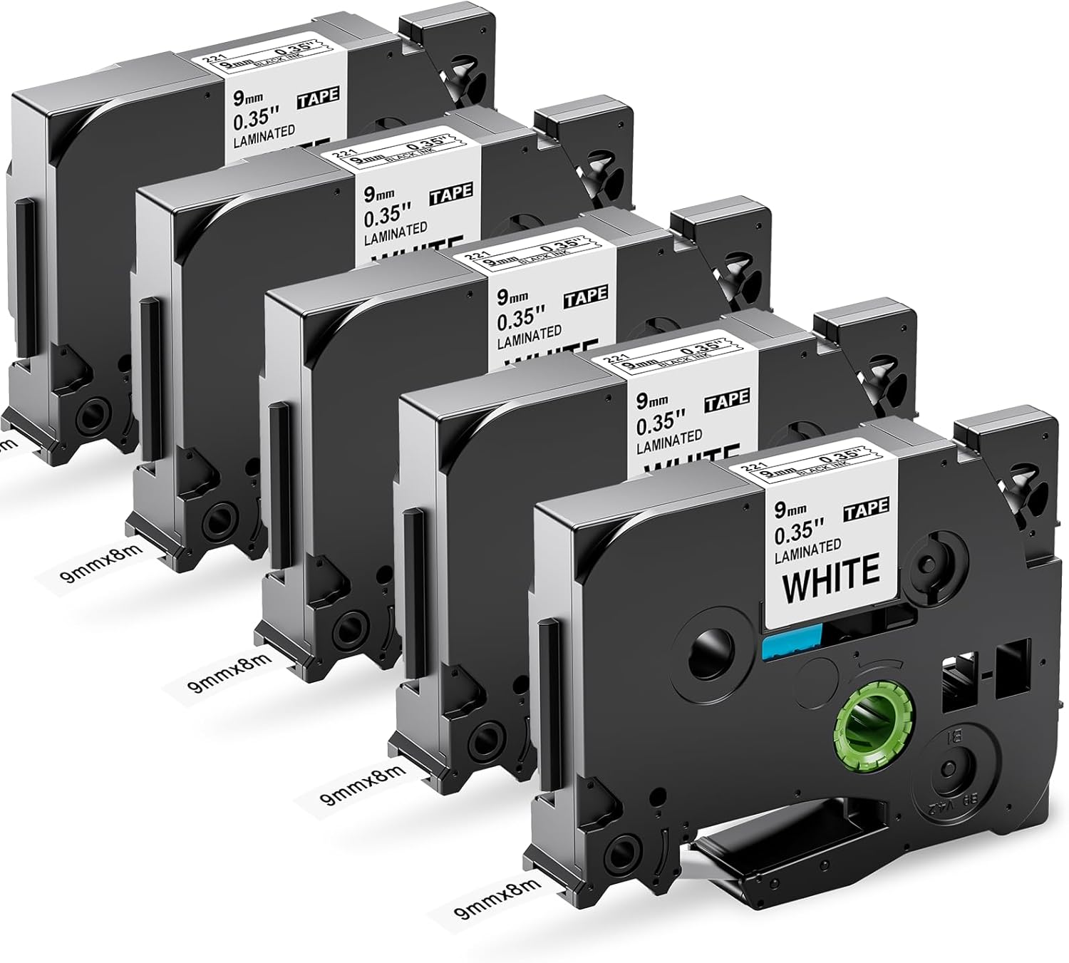 Upwinning TZe-221 TZe 221 Compatible with Brother Label Printer Tape 9mm Black o...