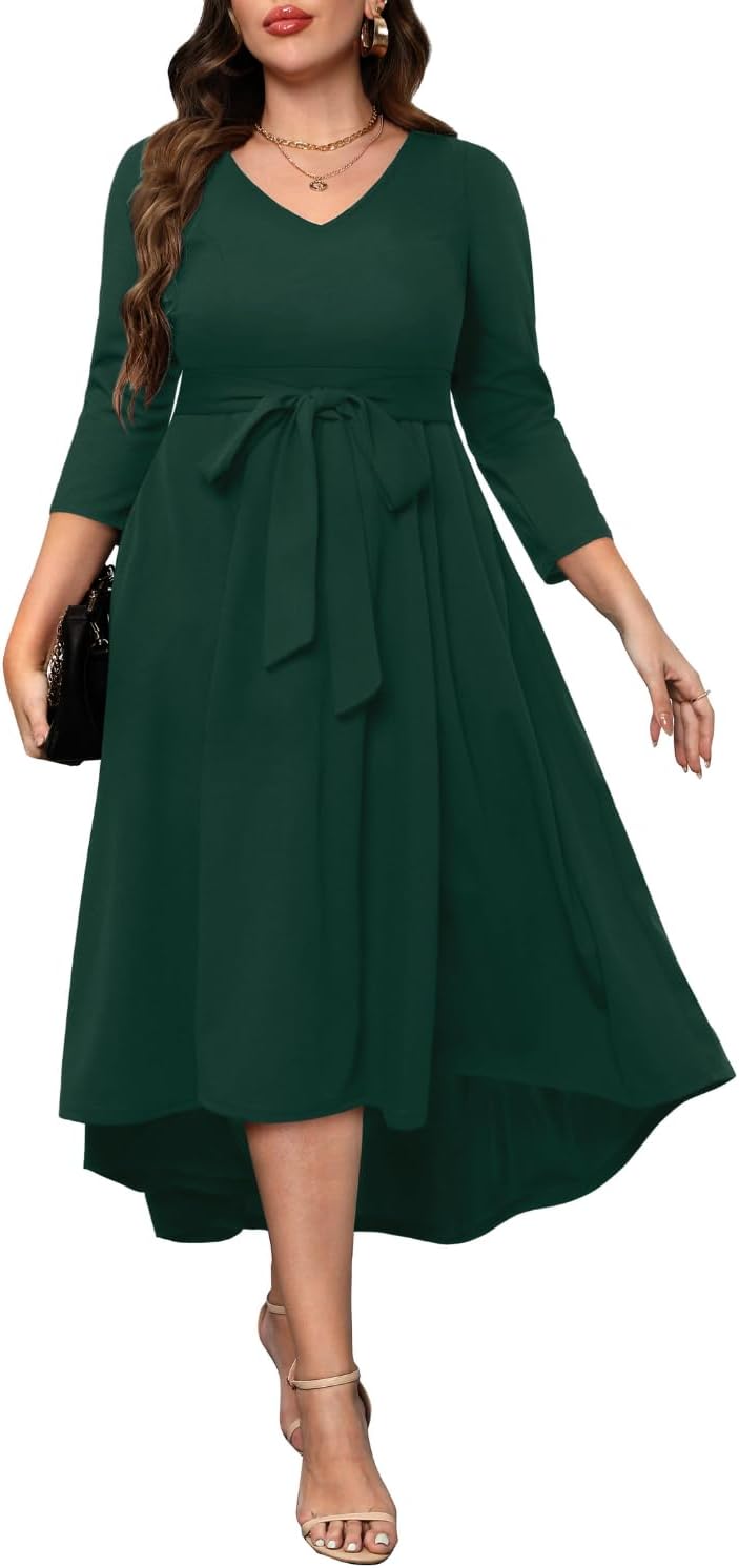 Pinup Fashion Plus Size Wedding Guest Dress Formal - Flutter Sleeve Cocktail Par...