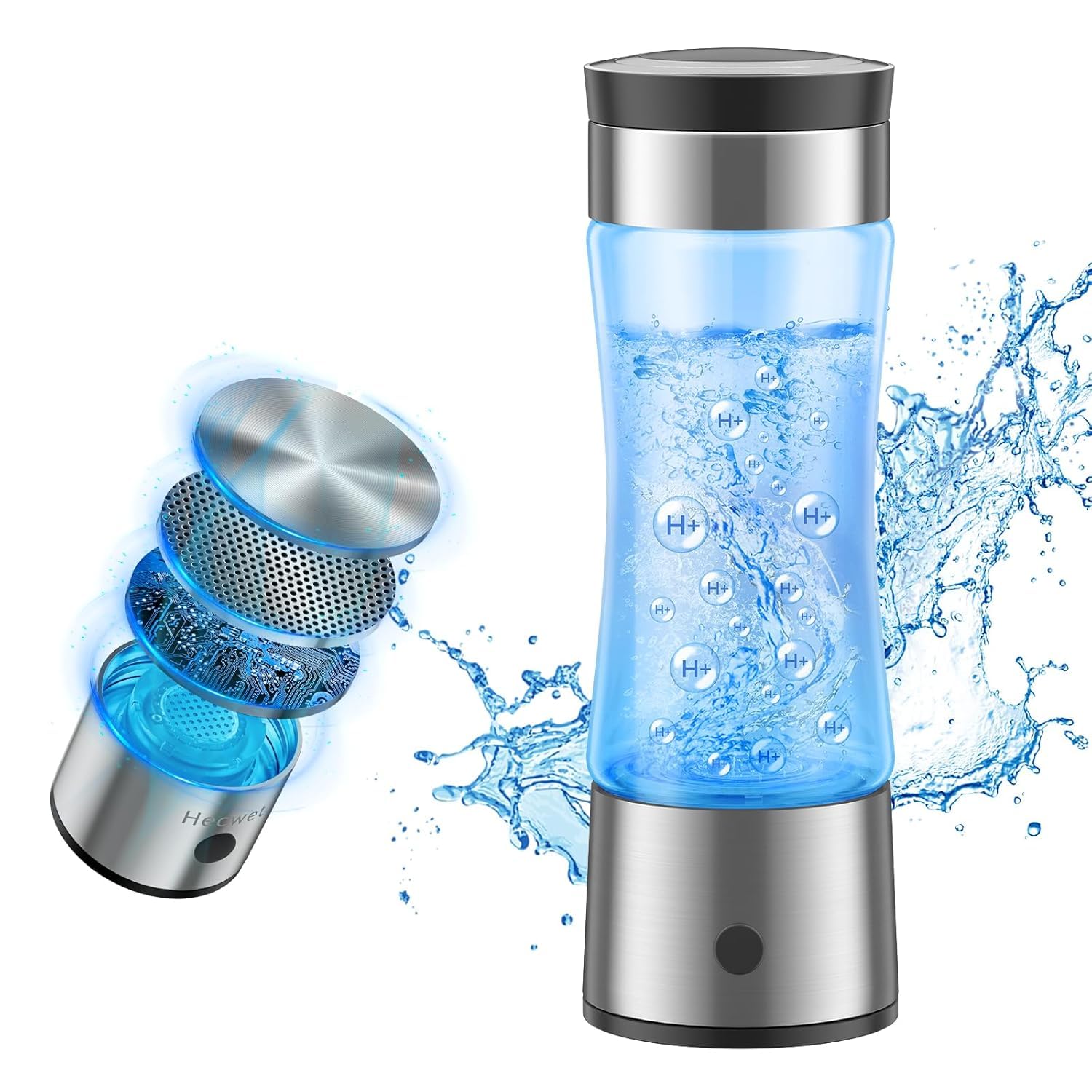 3 in 1 Hydrogen Water Bottle, Hydrogen Water Bottle Generator with SPE PEM Techn...