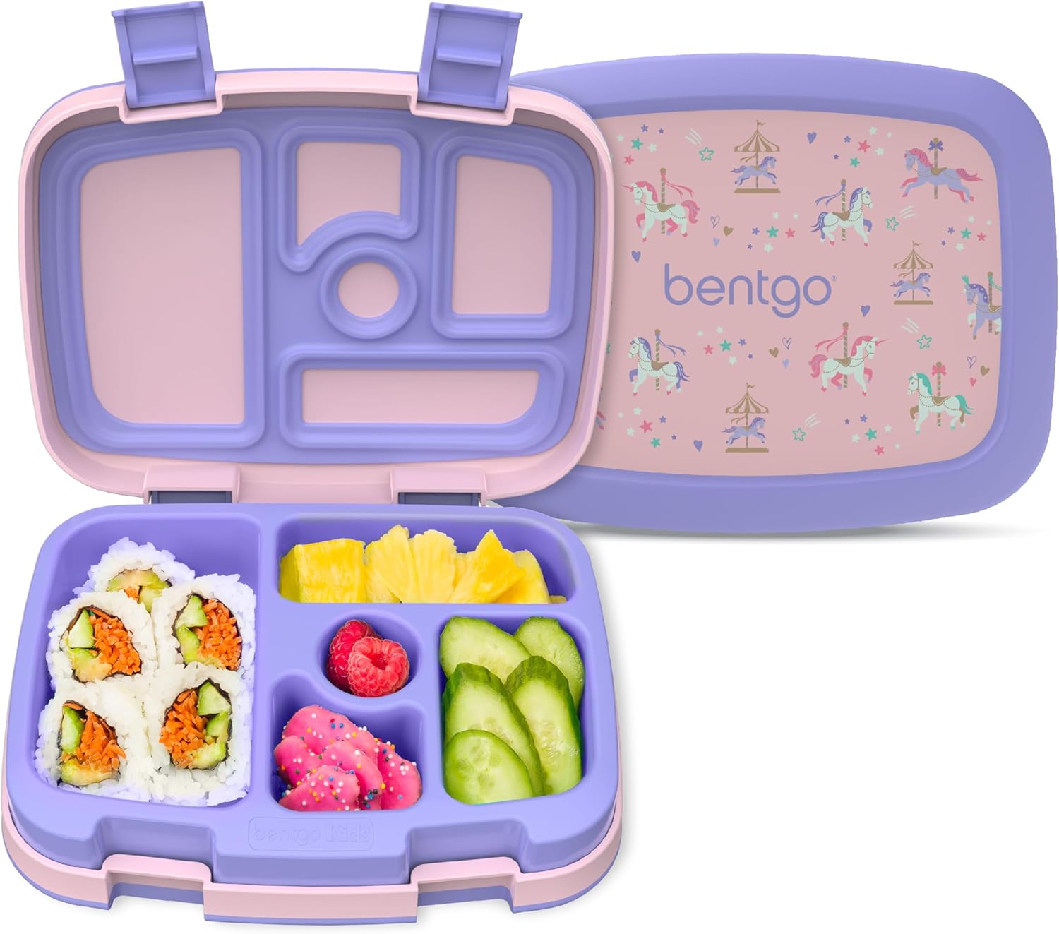 Bentgo Kids Prints Leak-Proof, 5-Compartment Bento-Style Kids Lunch Box - Ideal...