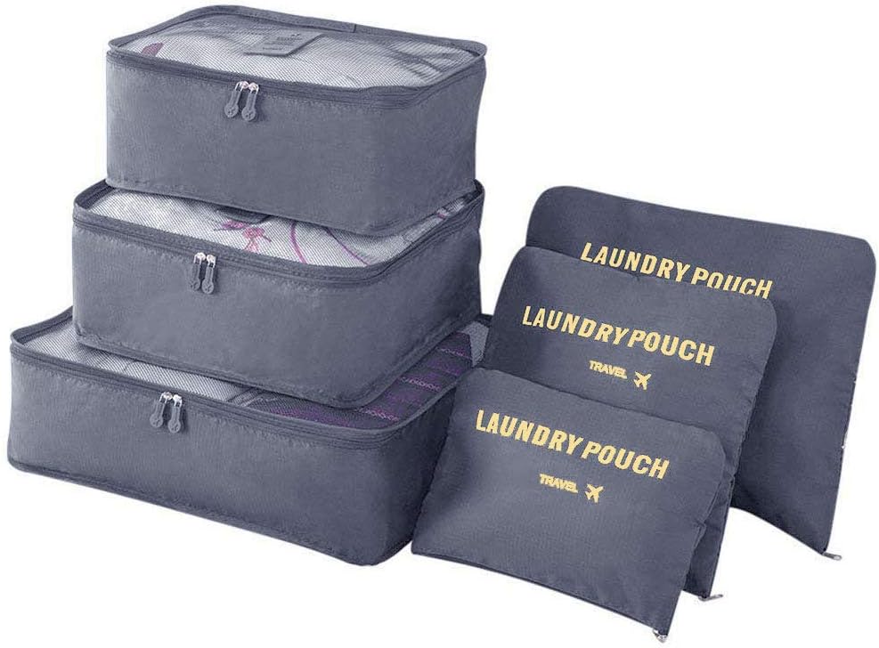 Vicloon Travel Organiser Packing Bags, 6 PCS Travel Packing Cubes Set for Clothe...