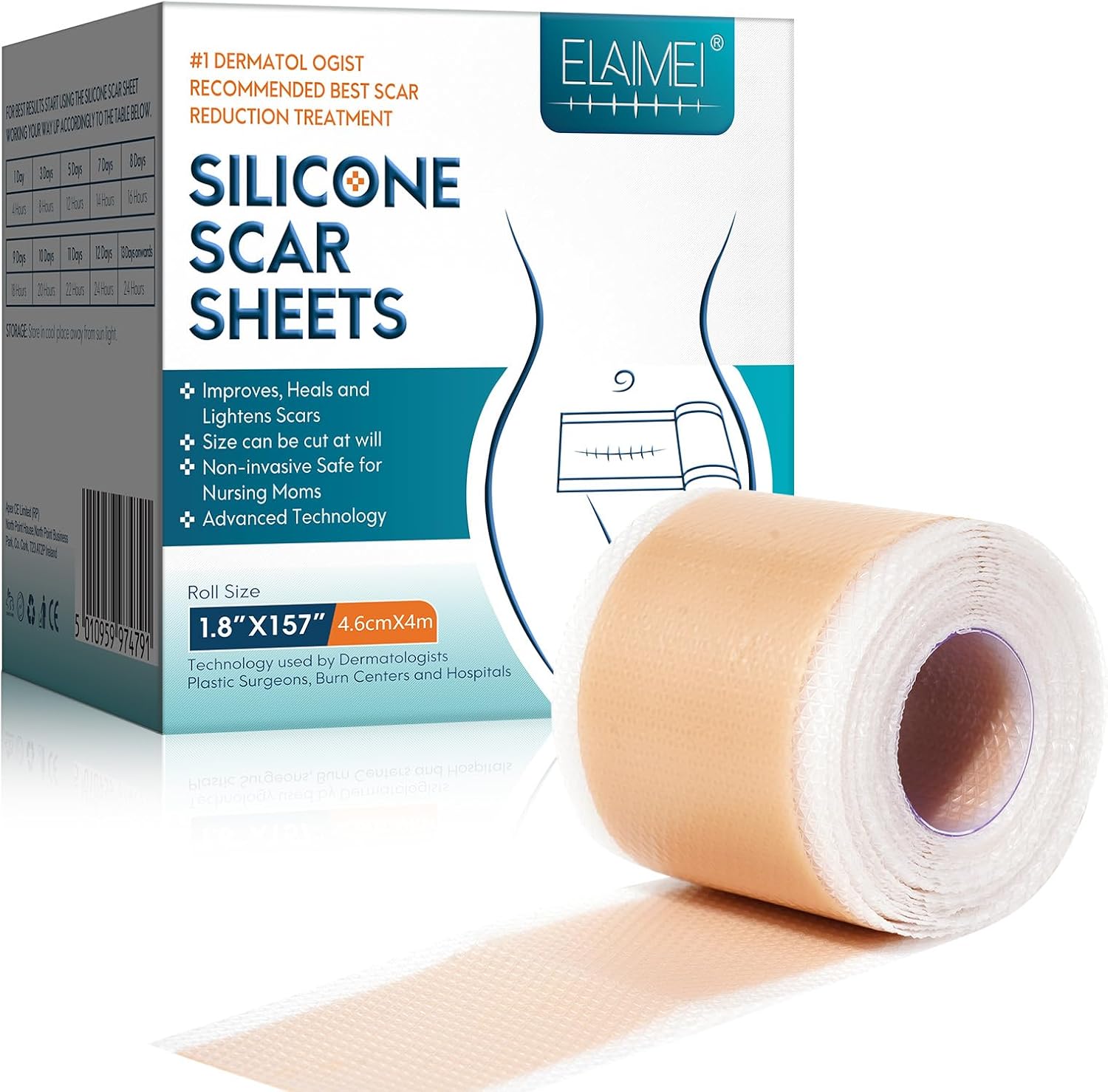 Silicone Scar Sheets, Silicone Scar Tape, Medical Grade Silicone Scar Strips, Ea...