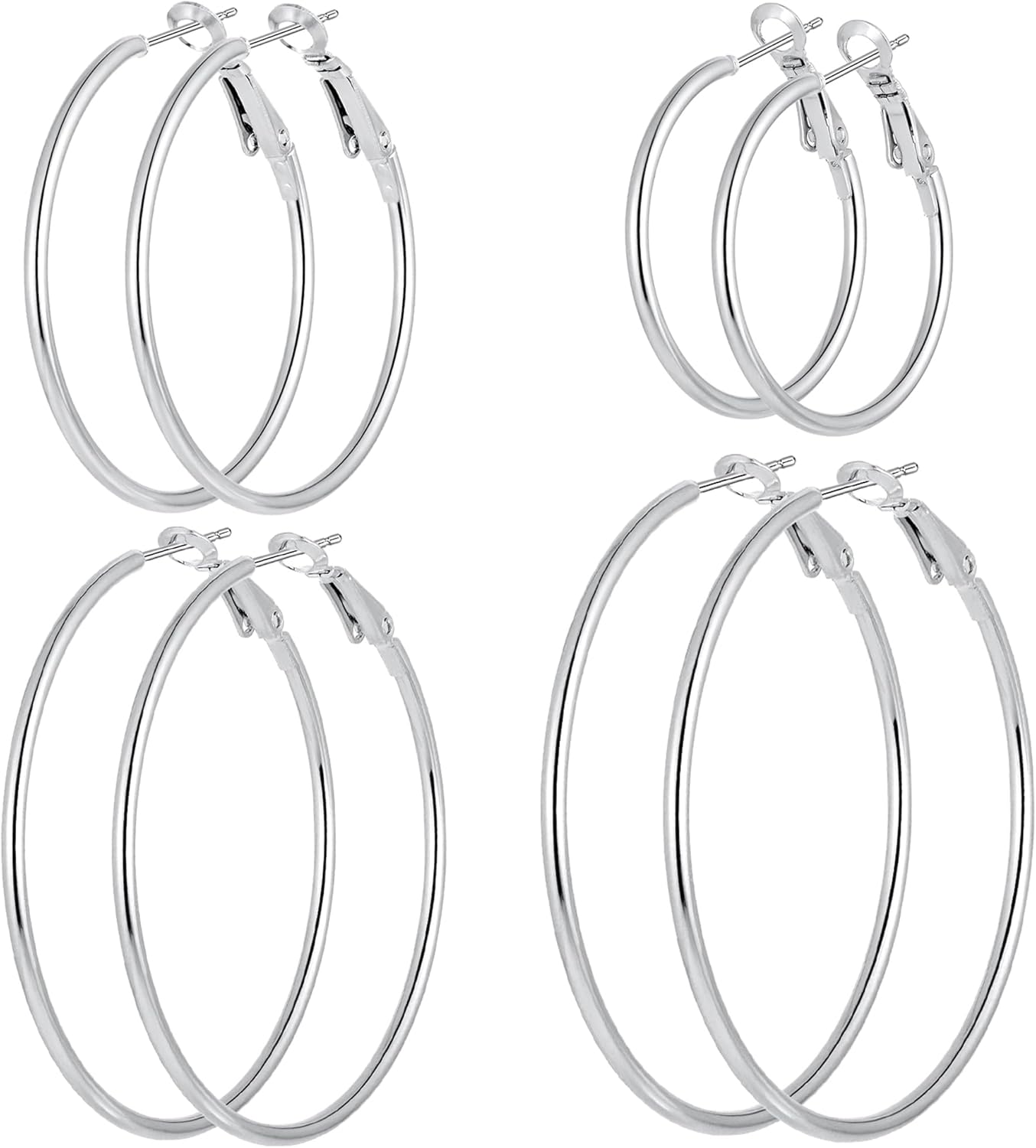 Stainless Steel Gold Hoops Silver Hoop Earrings Hypoallergenic Hoop Cartilage Pi...