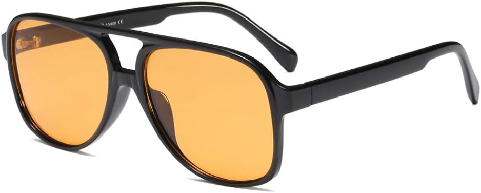 Freckles Mark Vintage Retro 70s Sunglasses for Women Men Classic Large Square Av...