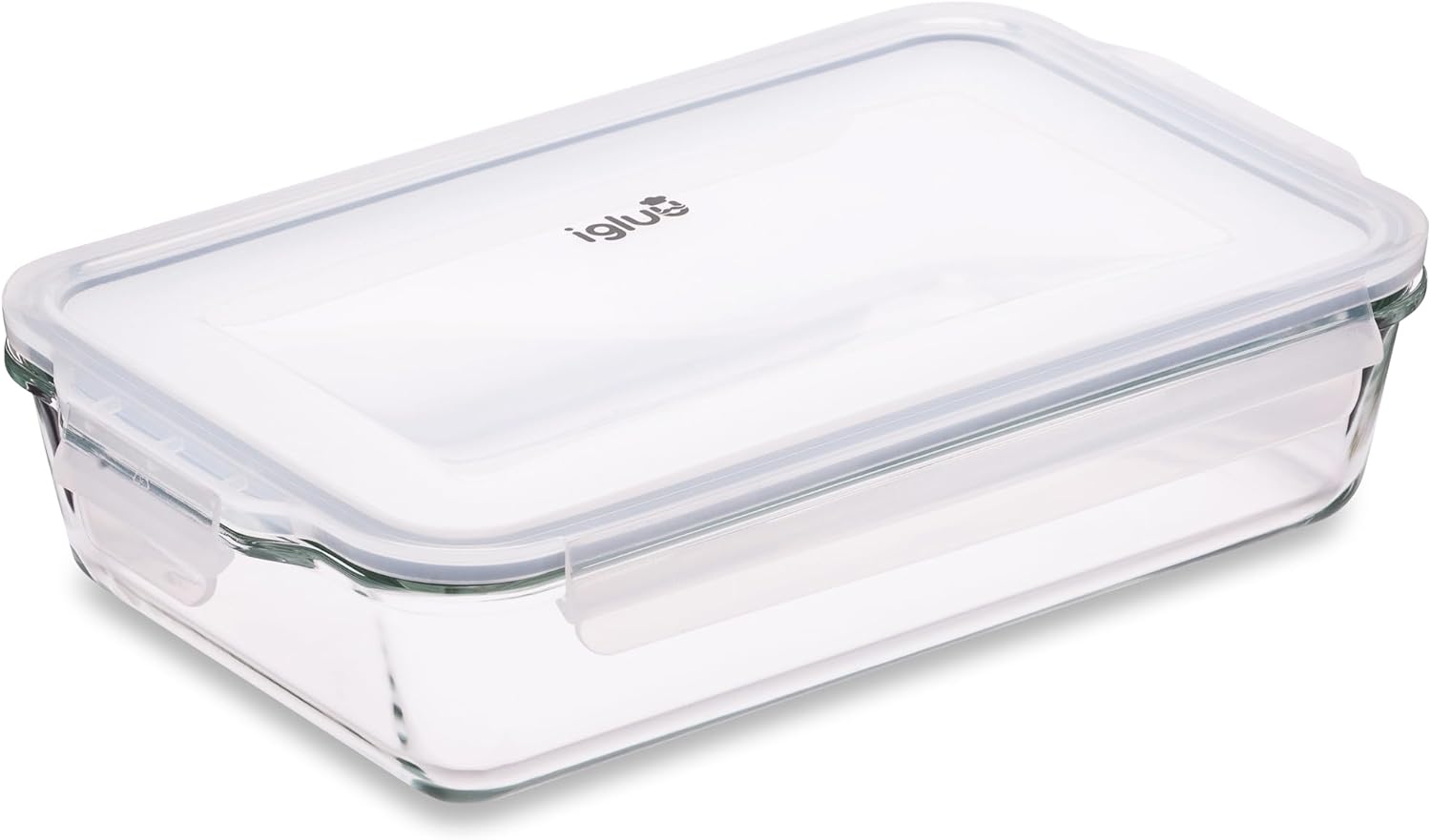 Igluu Meal Prep - Glass Lasagne Dish with Airtight Snap Lock Lid - Large Rectang...