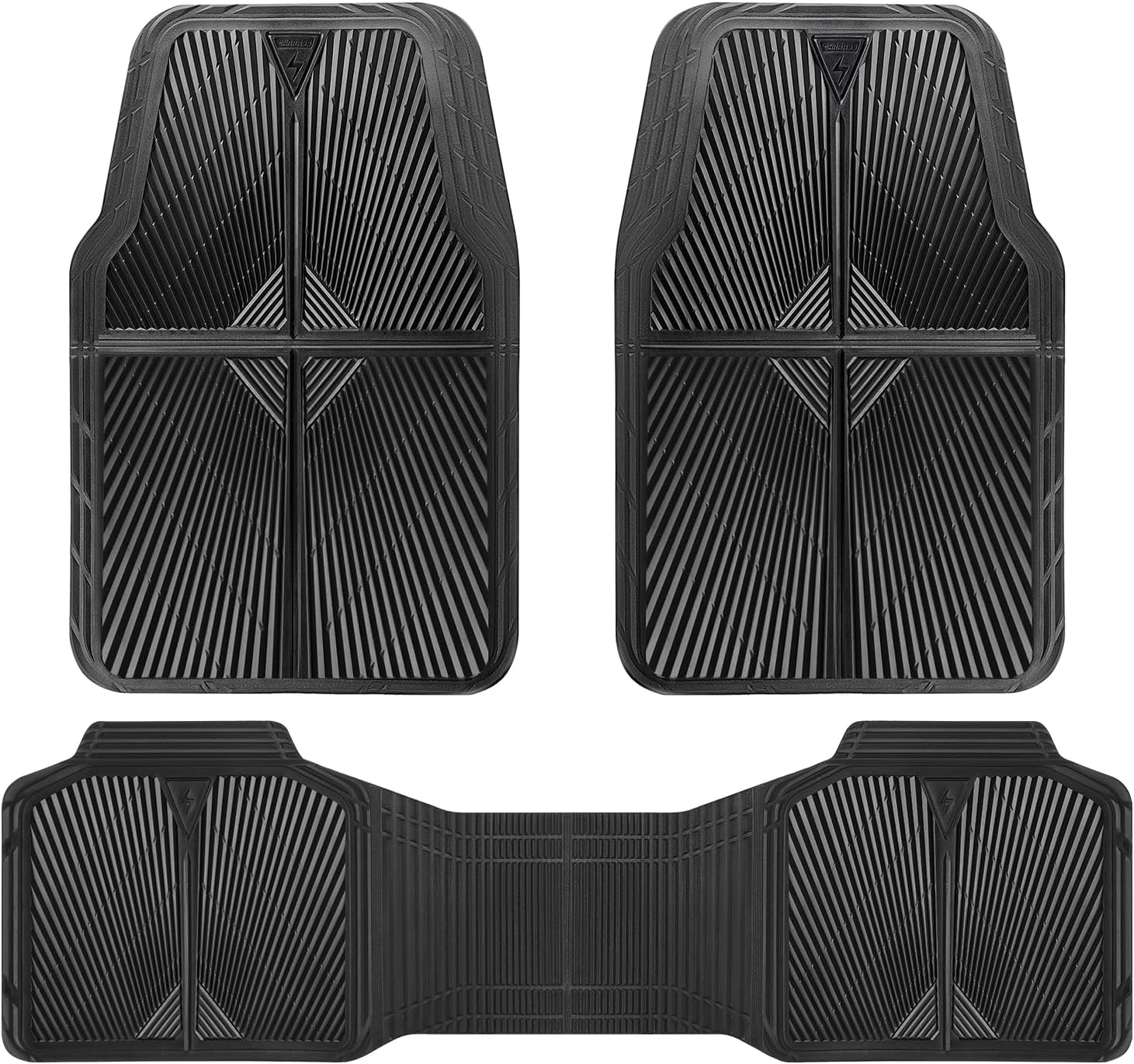 CAR PASS Rubber Car Mats,Car Floor Mats All Weather, Waterproof Trim-to Fit Auto...