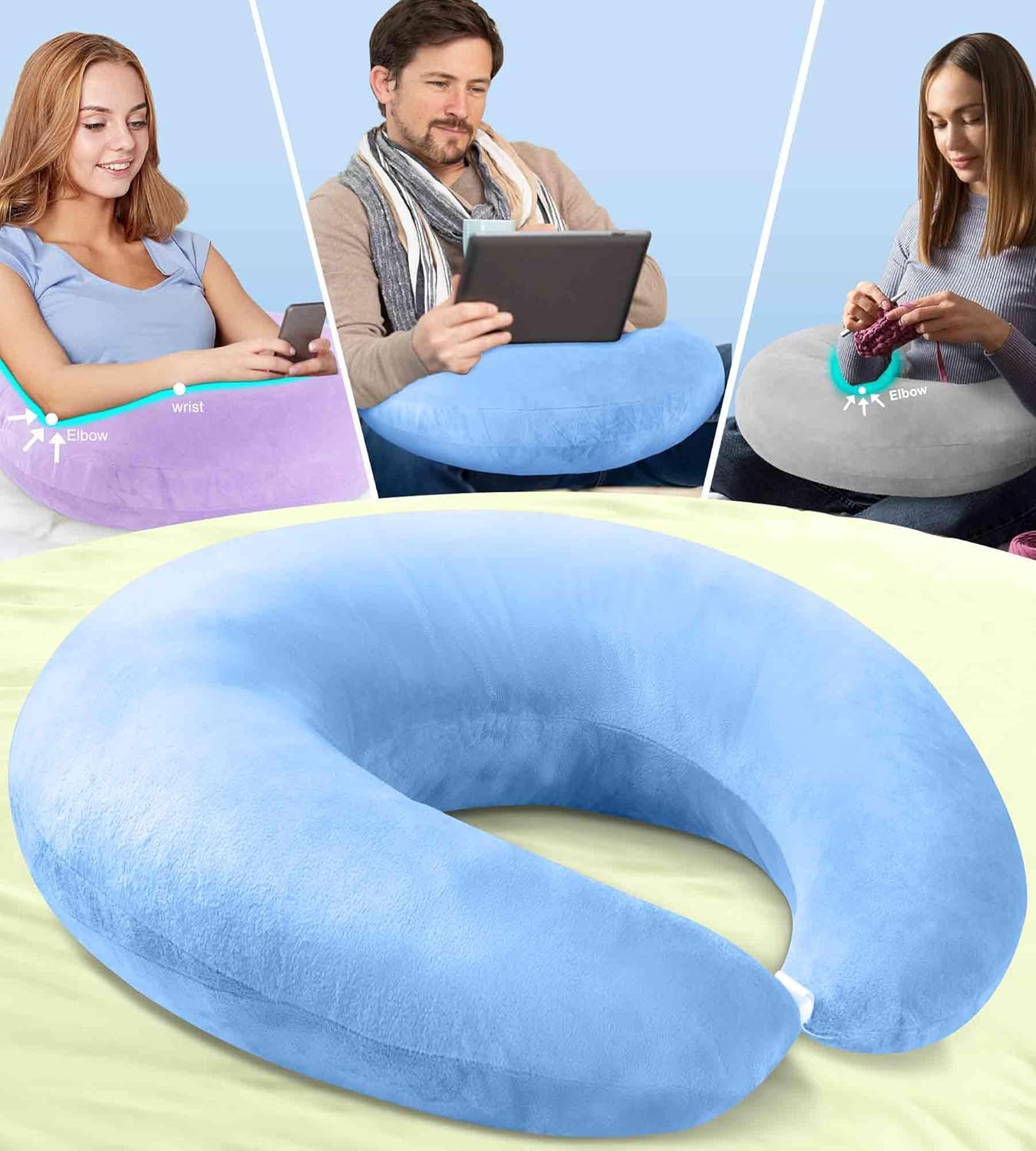Reading Gaming Pillow for Bed Arm Rest Adult Kid: Lap Desk Pillow for Sitting in...