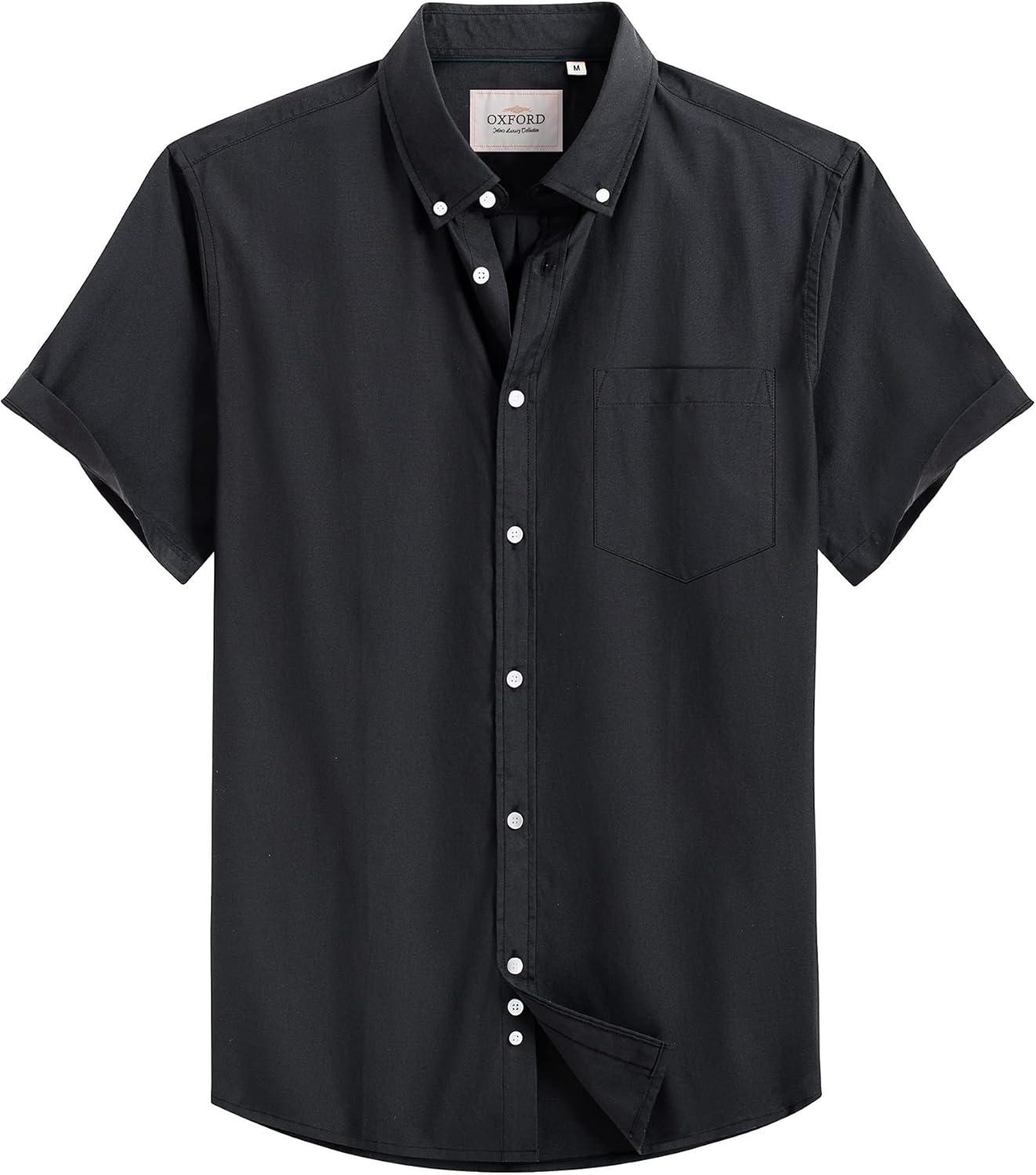 Alimens & Gentle Men's Short Sleeve Oxford Shirt Regular Fit Button Down Collar...