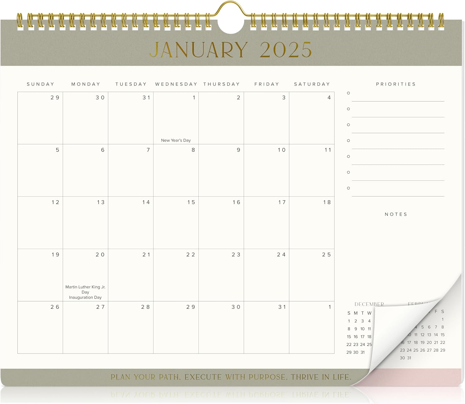 Aesthetic 2025-2026 Wall Calendar - Runs from January 2025 Until July 2026 - The...