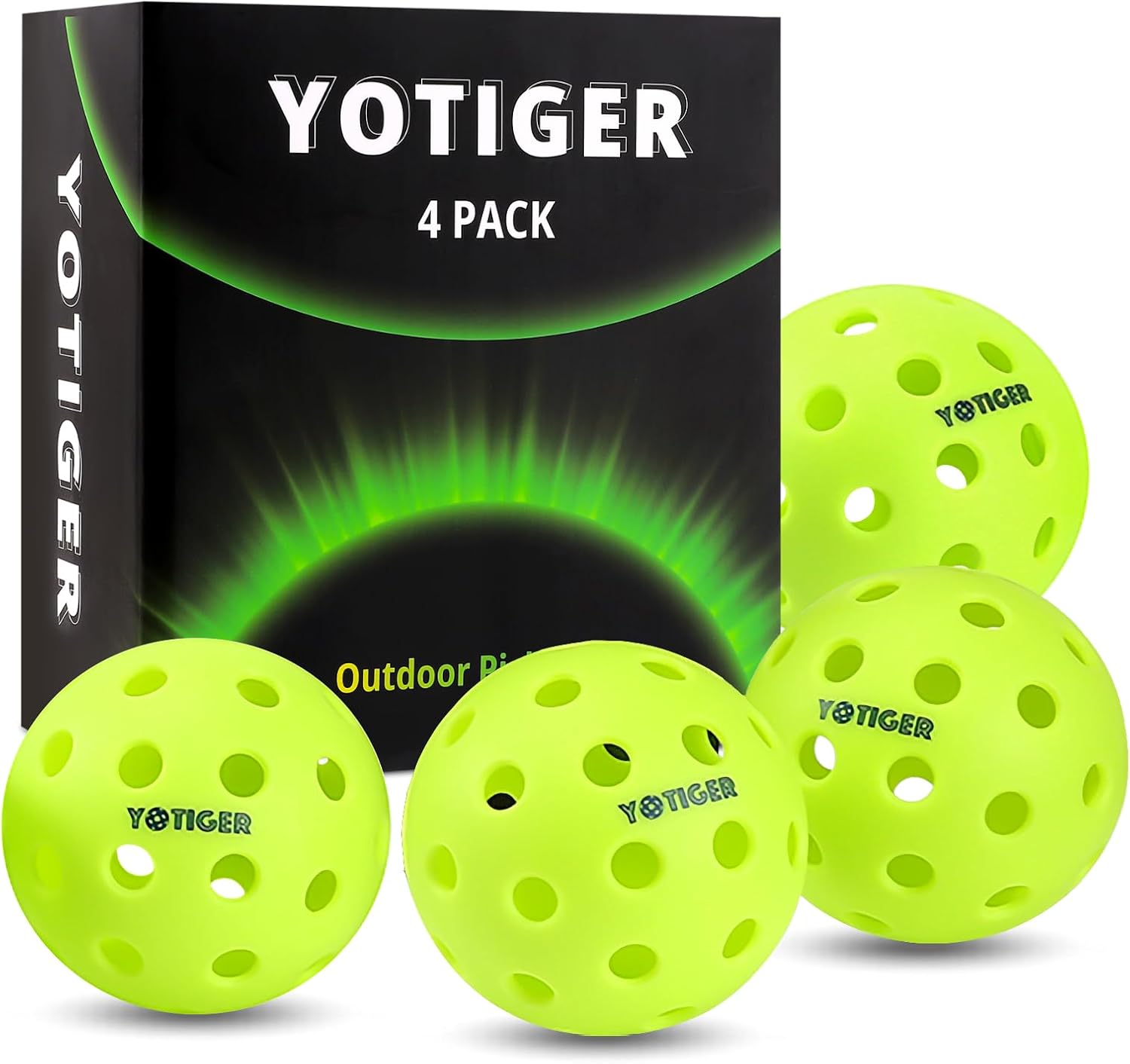YOTIGER Pickleball Balls, 4 Pack | 12 Pack | 36 Pack 40 Holes Outdoor Pickleball...