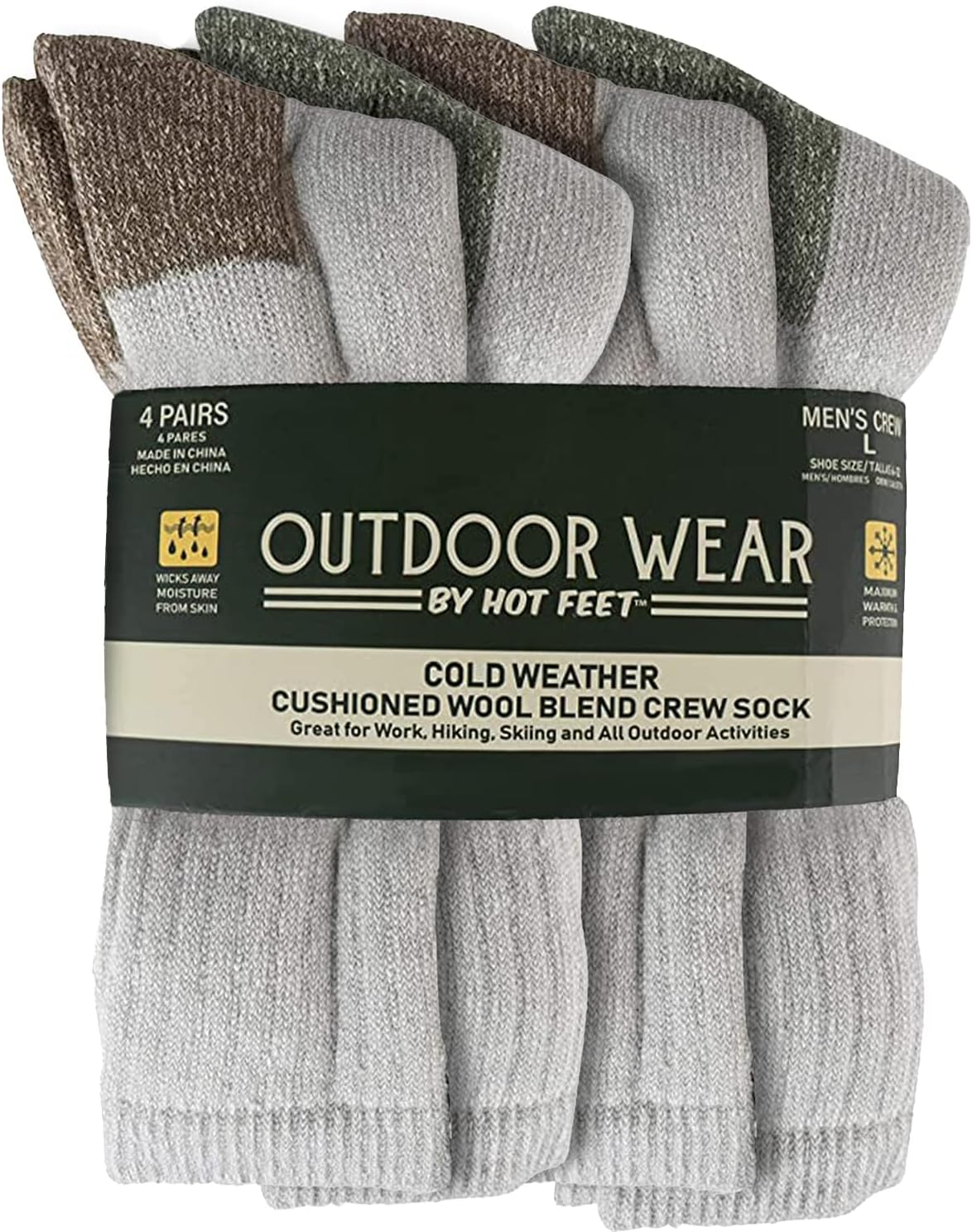 HOT FEET ﻿﻿﻿Wool Work Socks for Men & Women, Thick Winter Moisture Wicking Warm...